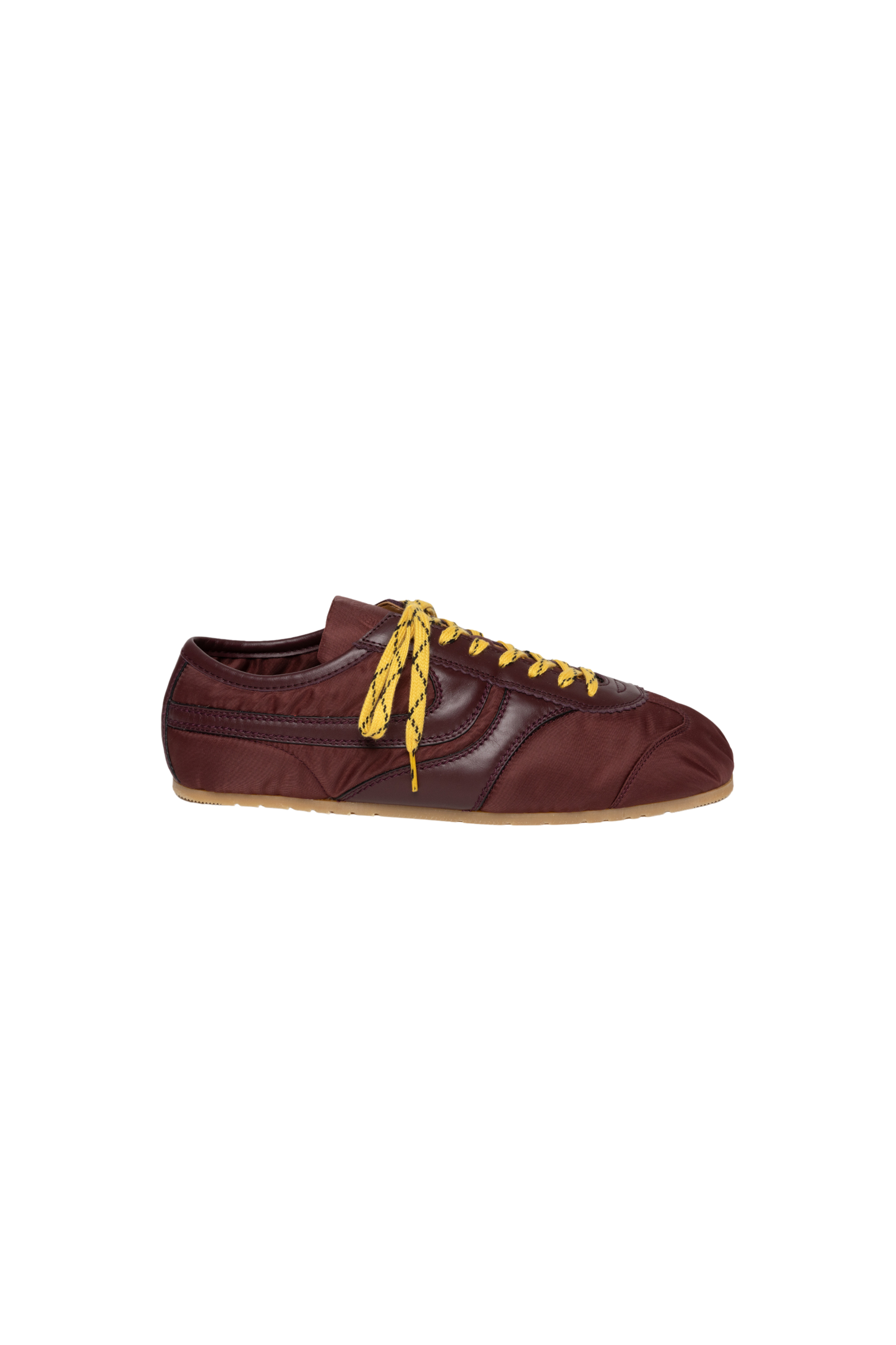 Leather Combo Sneakers in Bordeaux