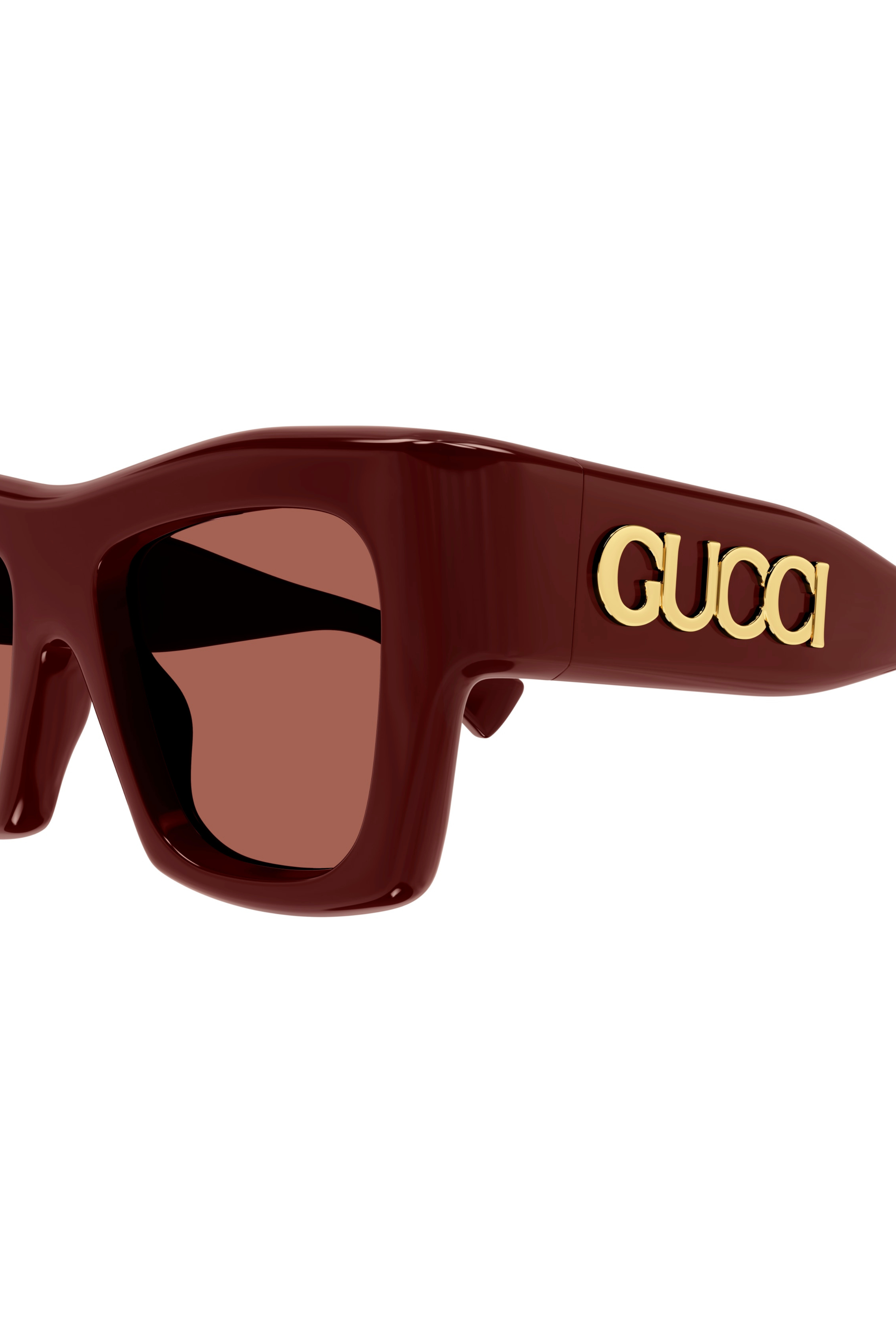 GUCCI Square Frame Sunglasses in Burgandy