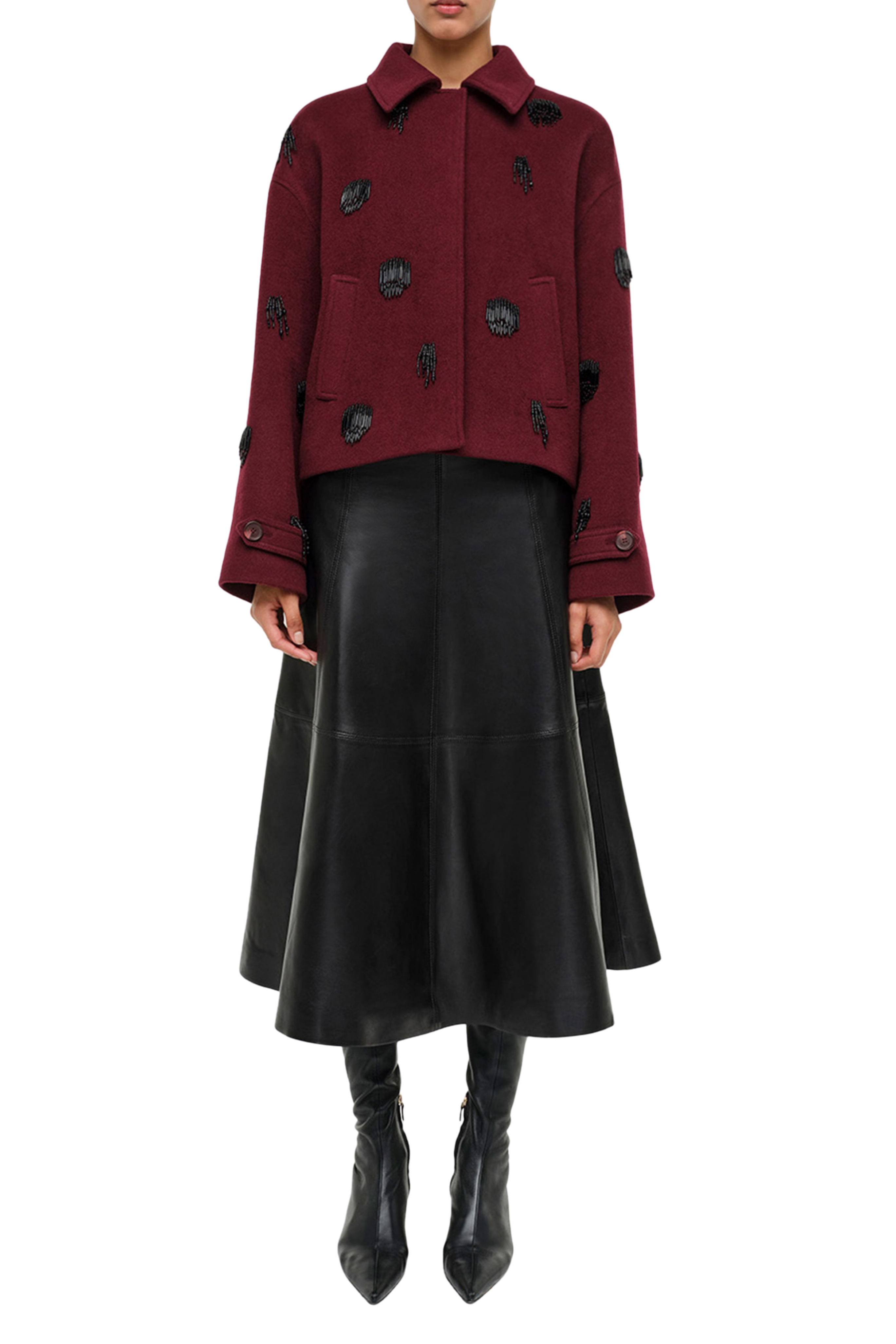 Katya Embellished Jacket in Red