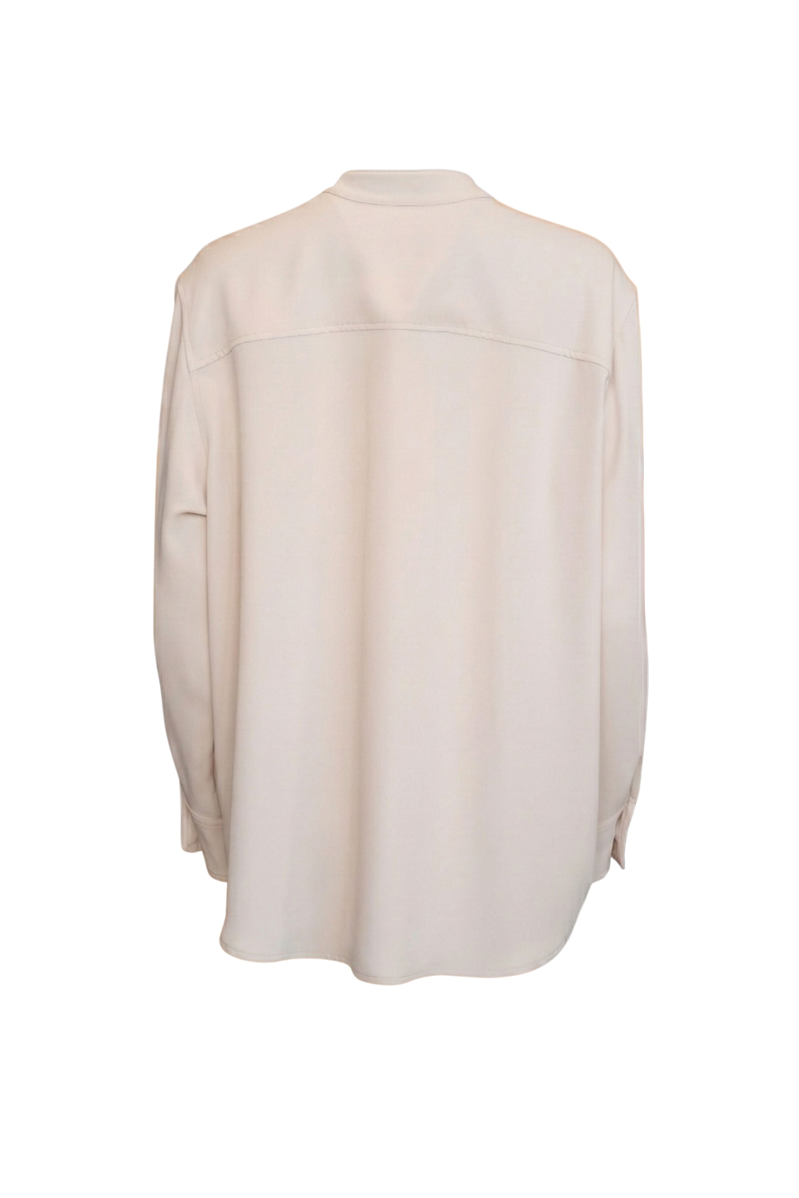 Collarless Button Down - Sand