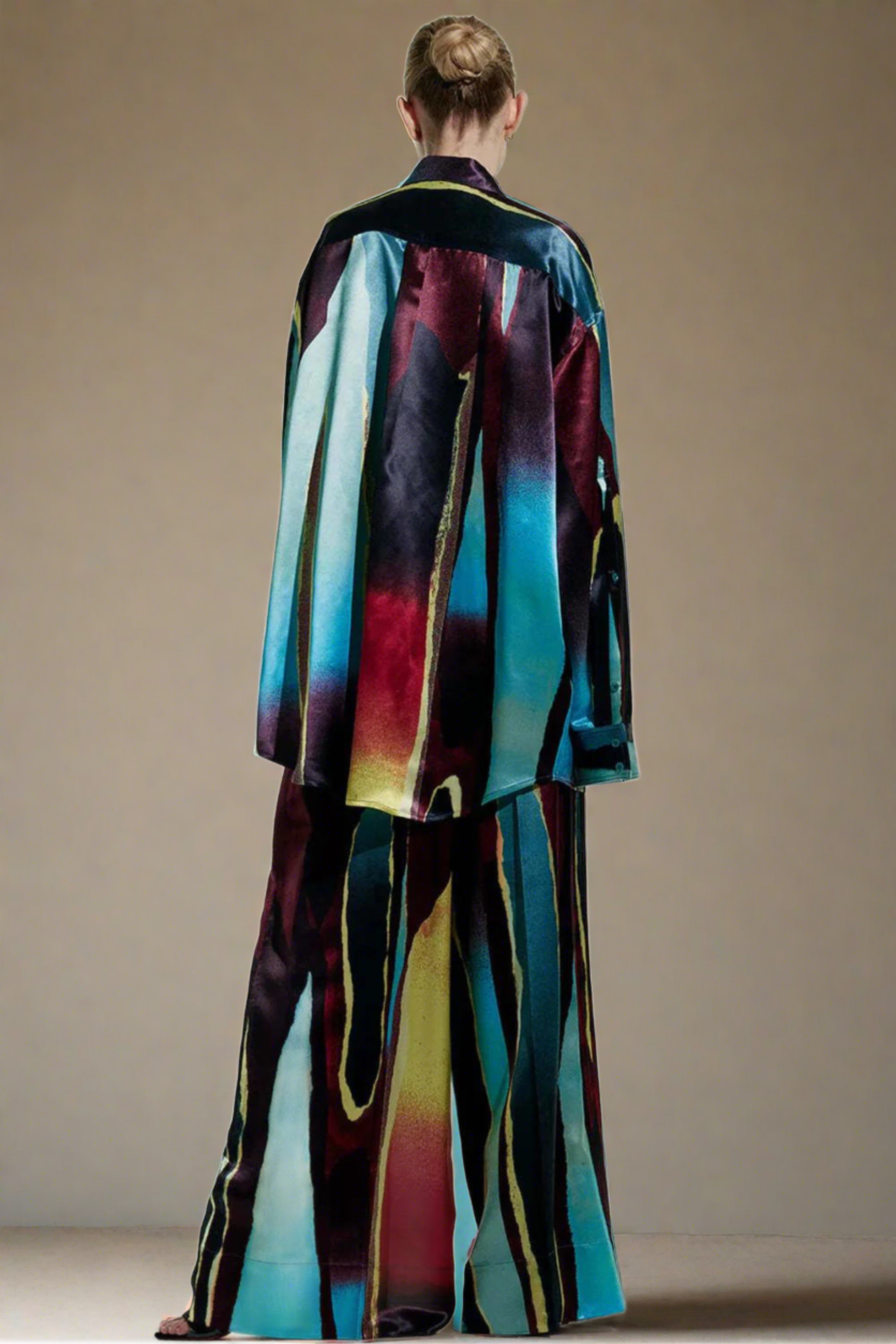 CHRISTOPHER JOHN ROGERS Wheatpaste Printed Satin Shirt