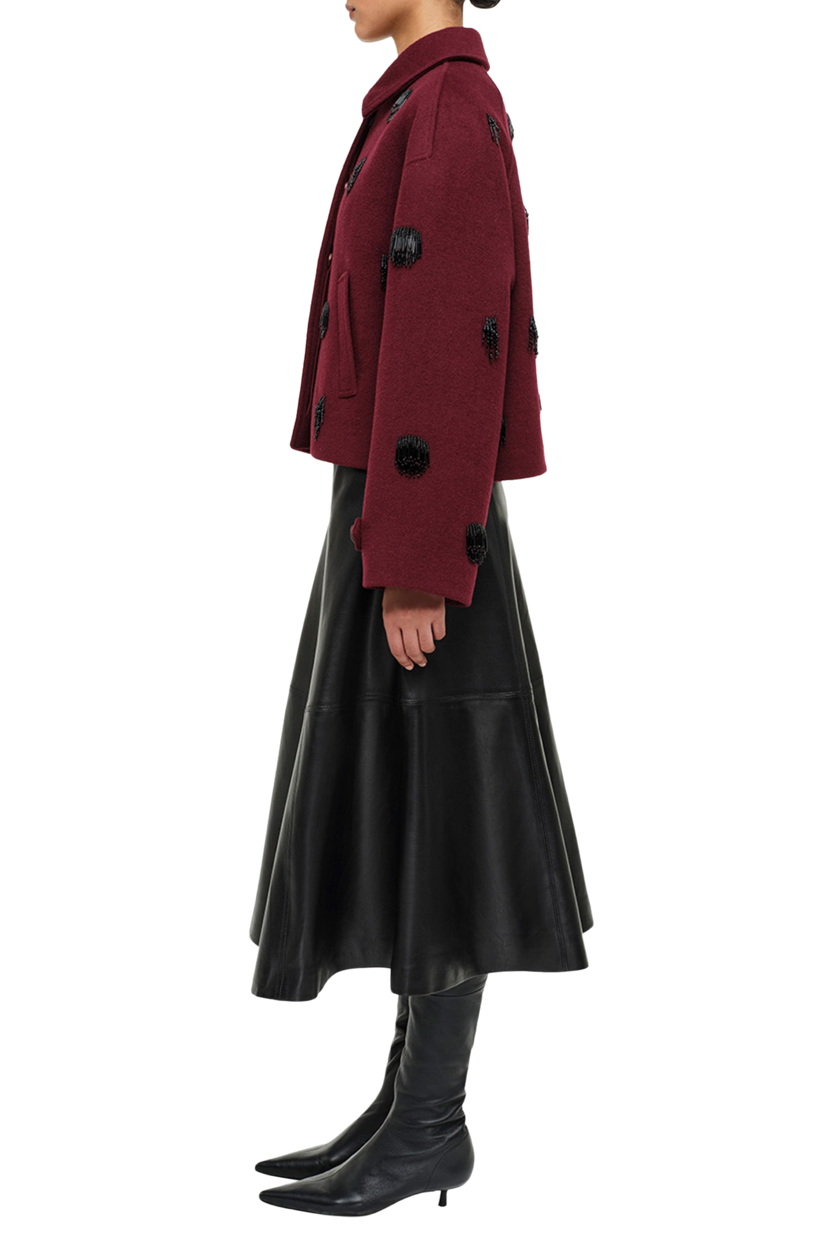 Katya Embellished Jacket in Red