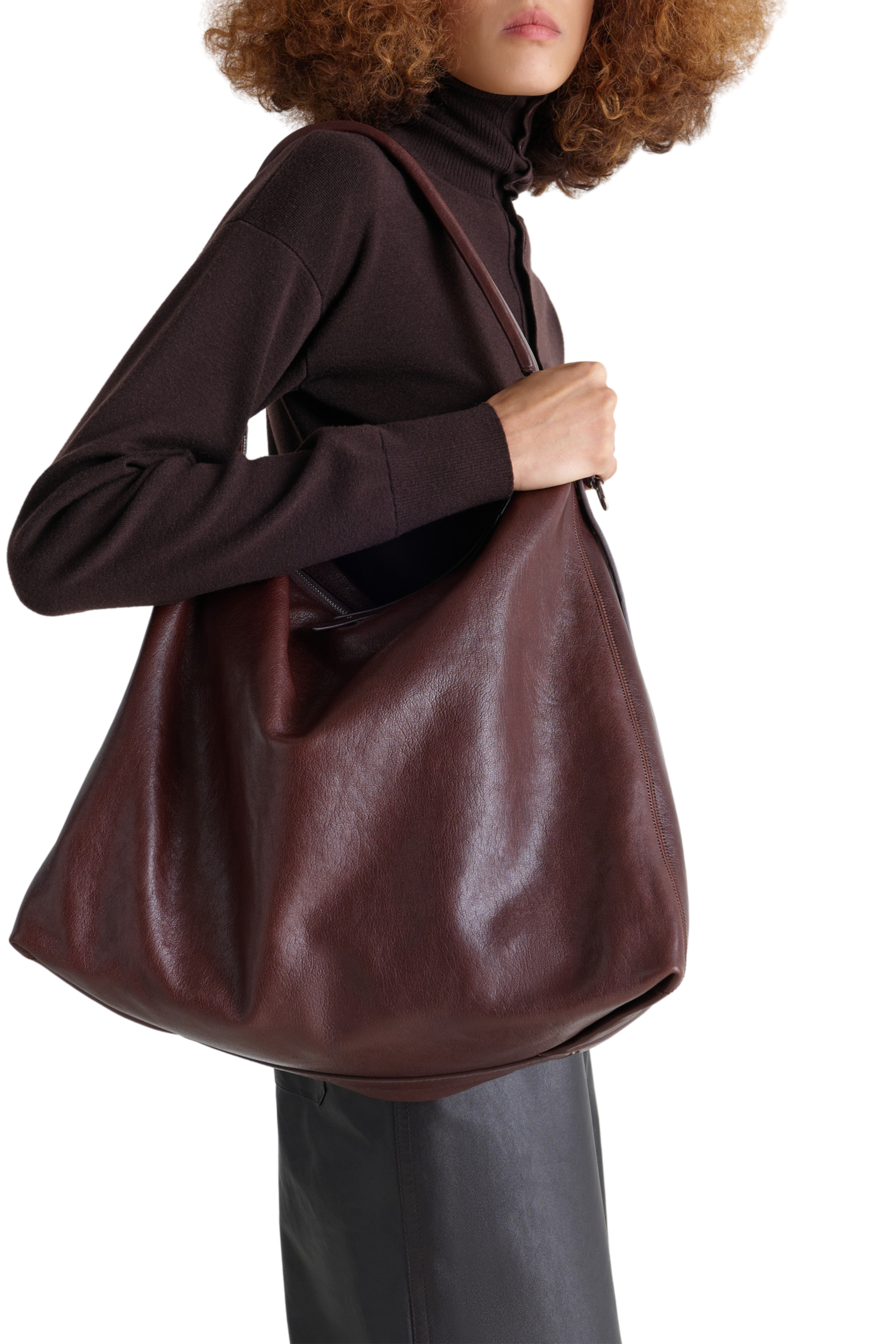 Belted Hobo Bag in Espresso