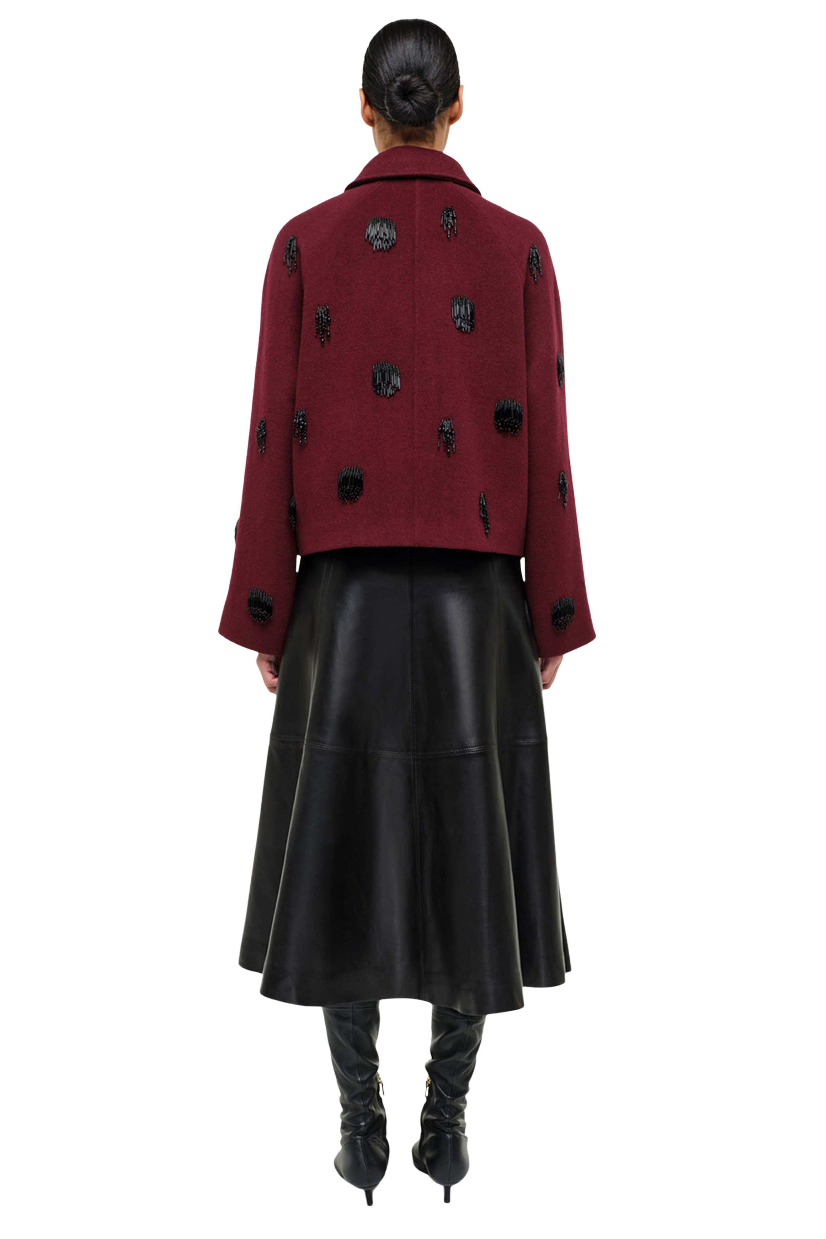 Katya Embellished Jacket in Red