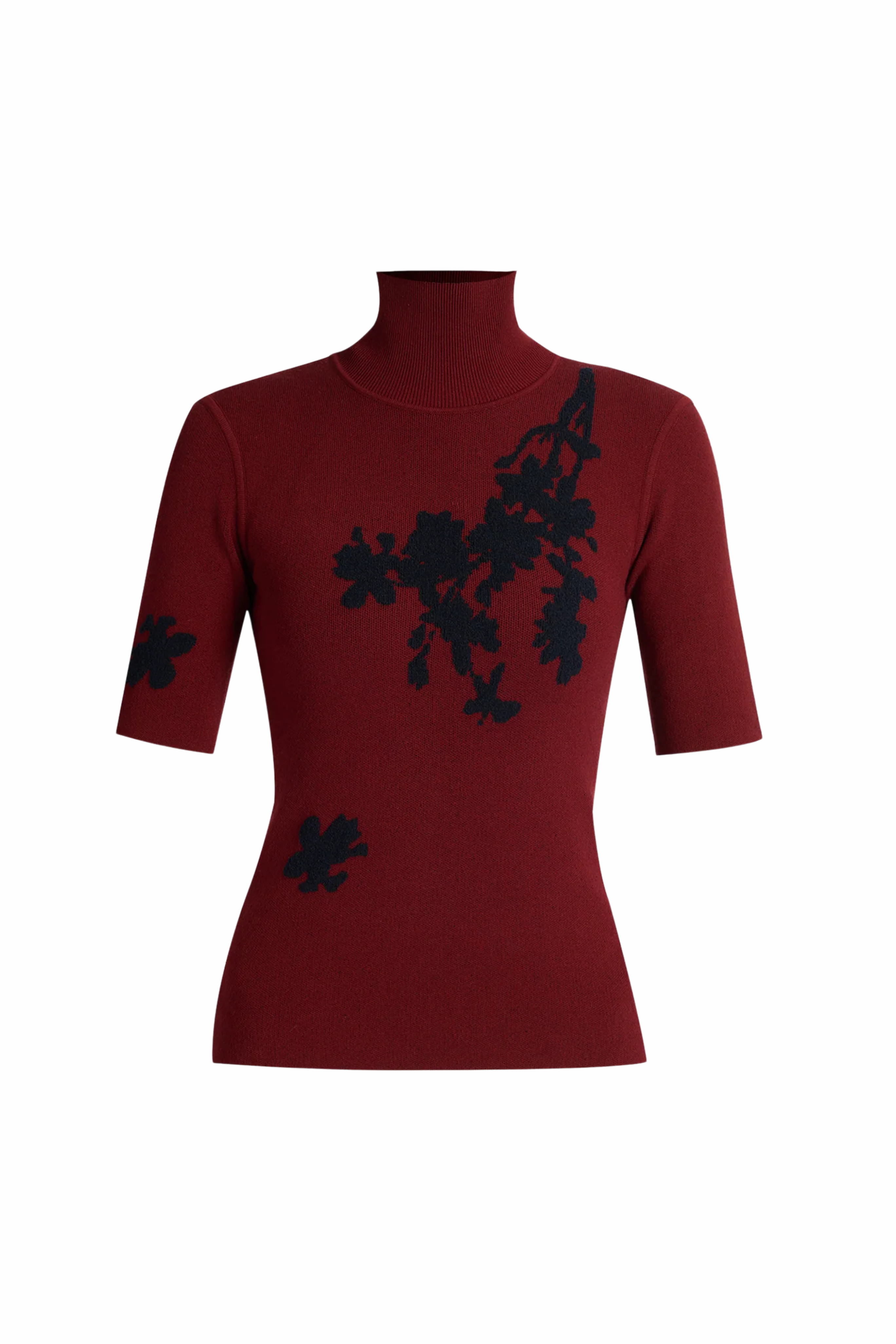 Jacquard Short Sleeve Knit Top