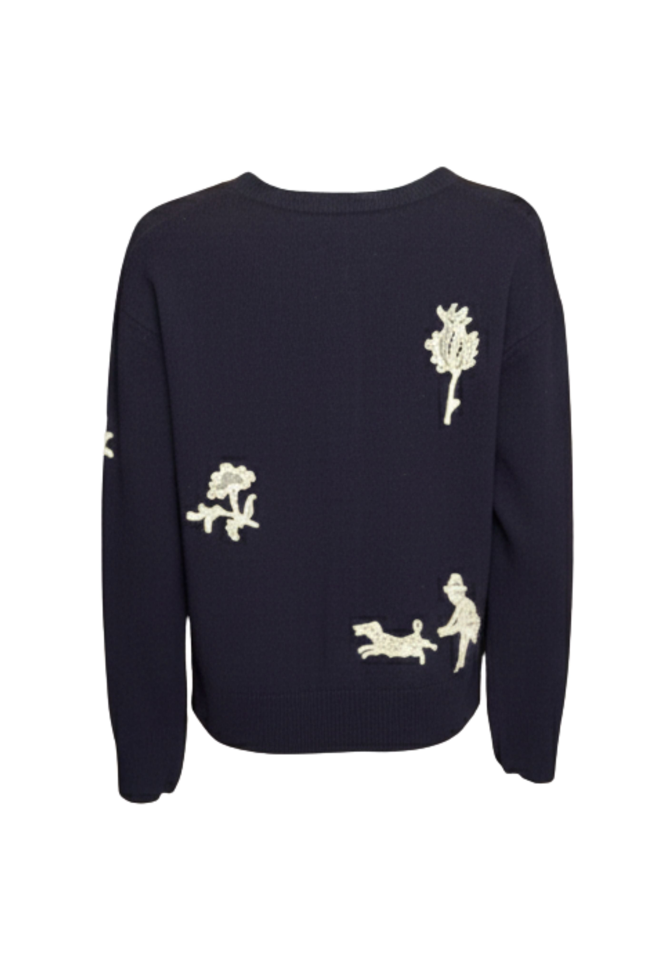 Mika Applique Cardigan - Navy