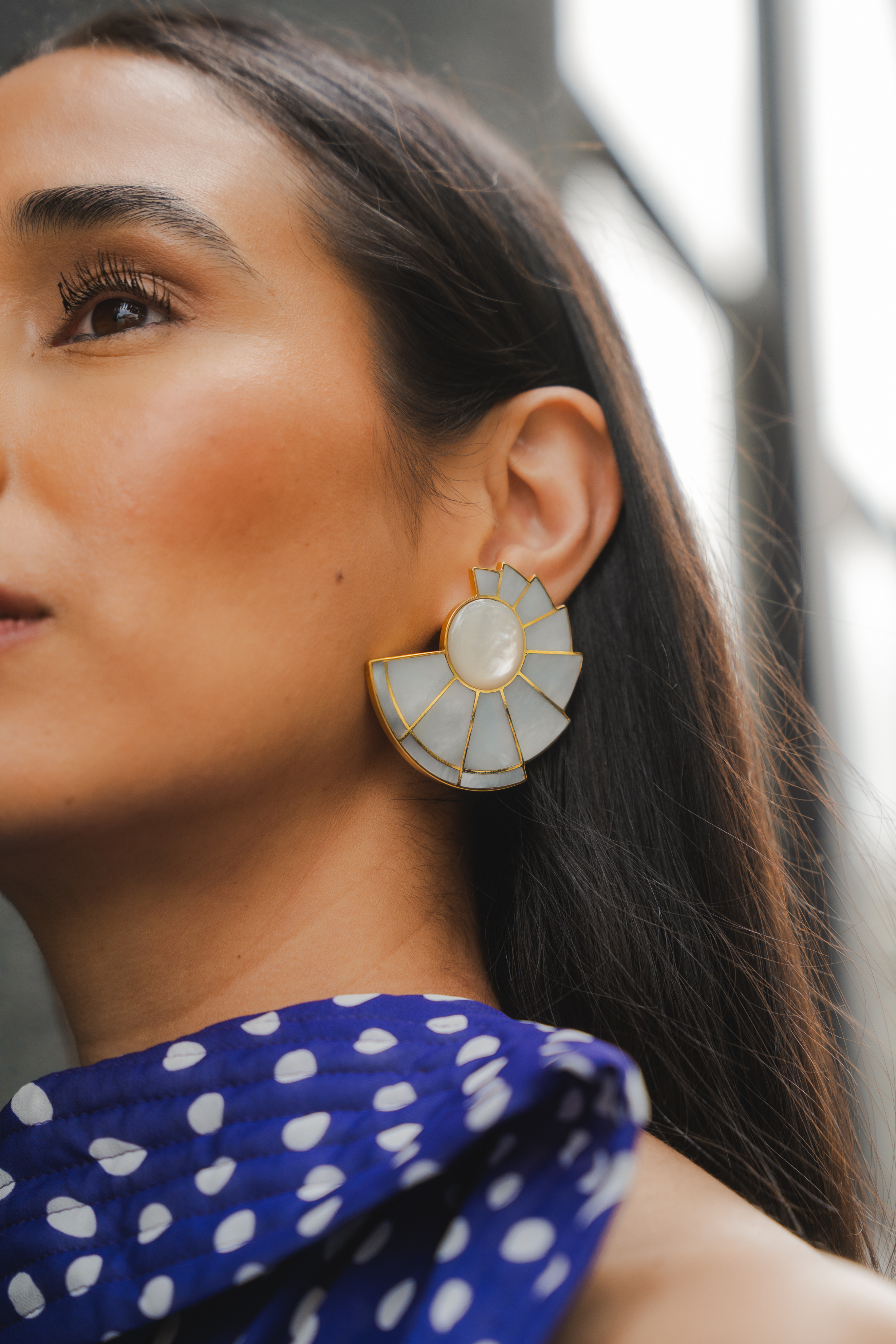 Nautilus Fan Mother of Pearl Earrings