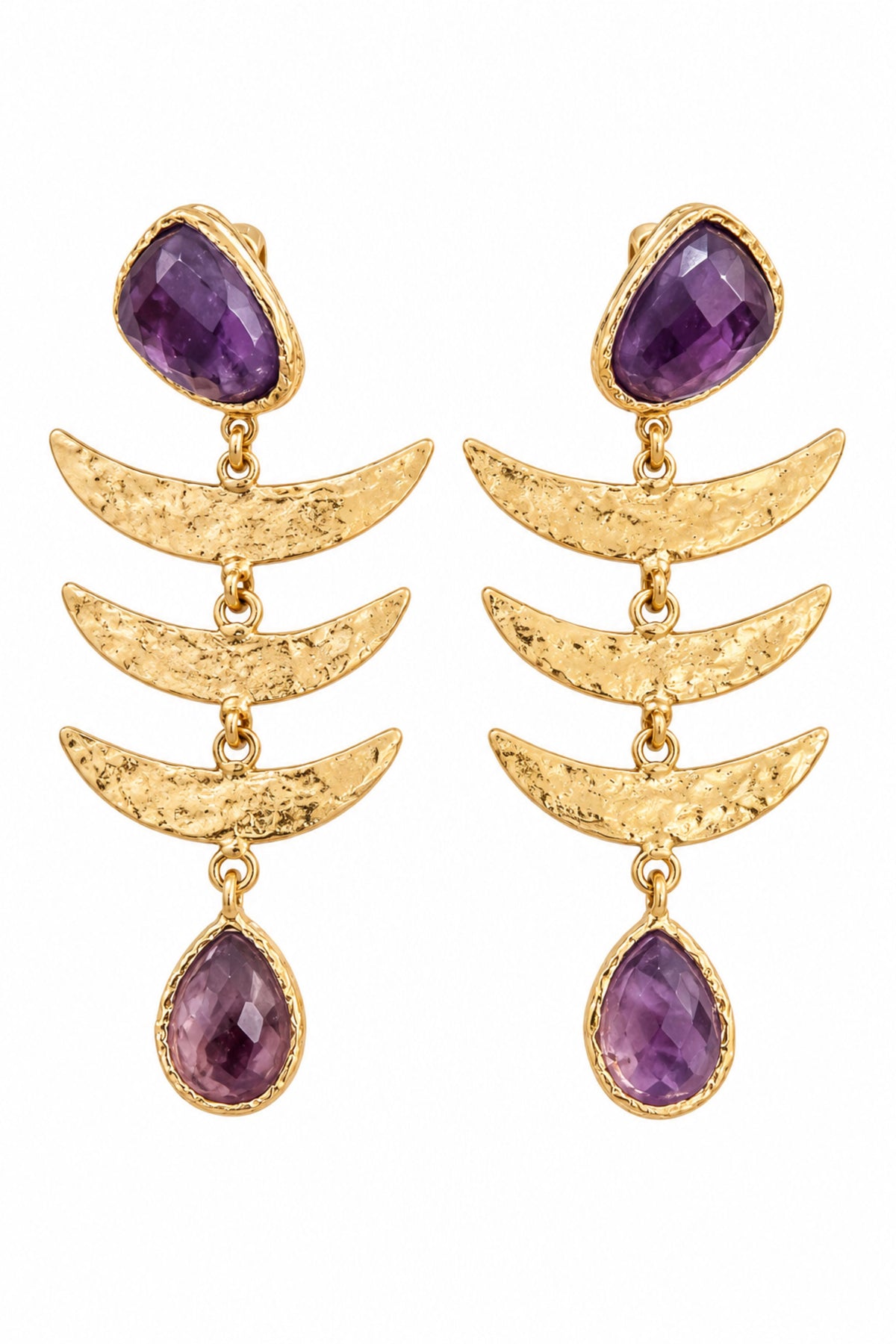 Happy Fish Earrings - Amethyst