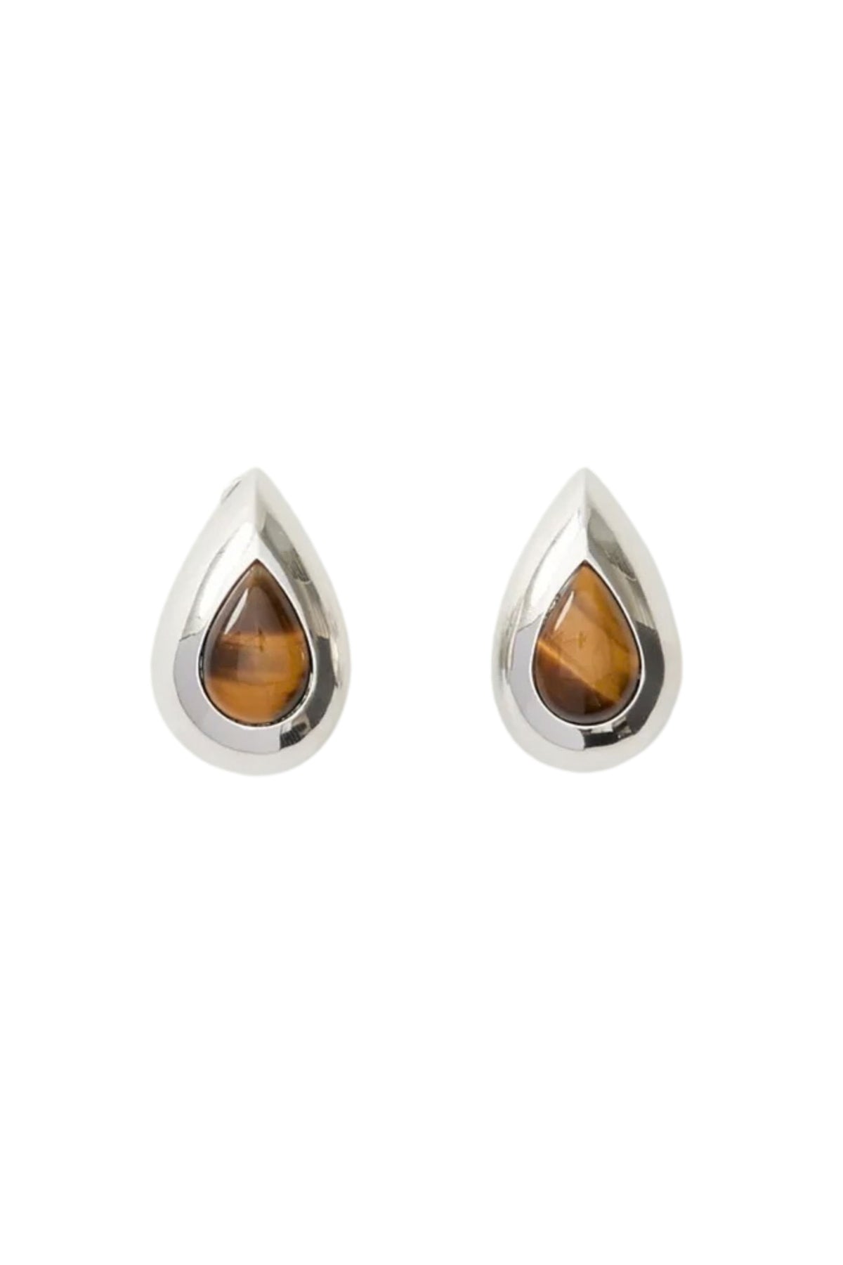 Vale Earrings - Silver/Brown
