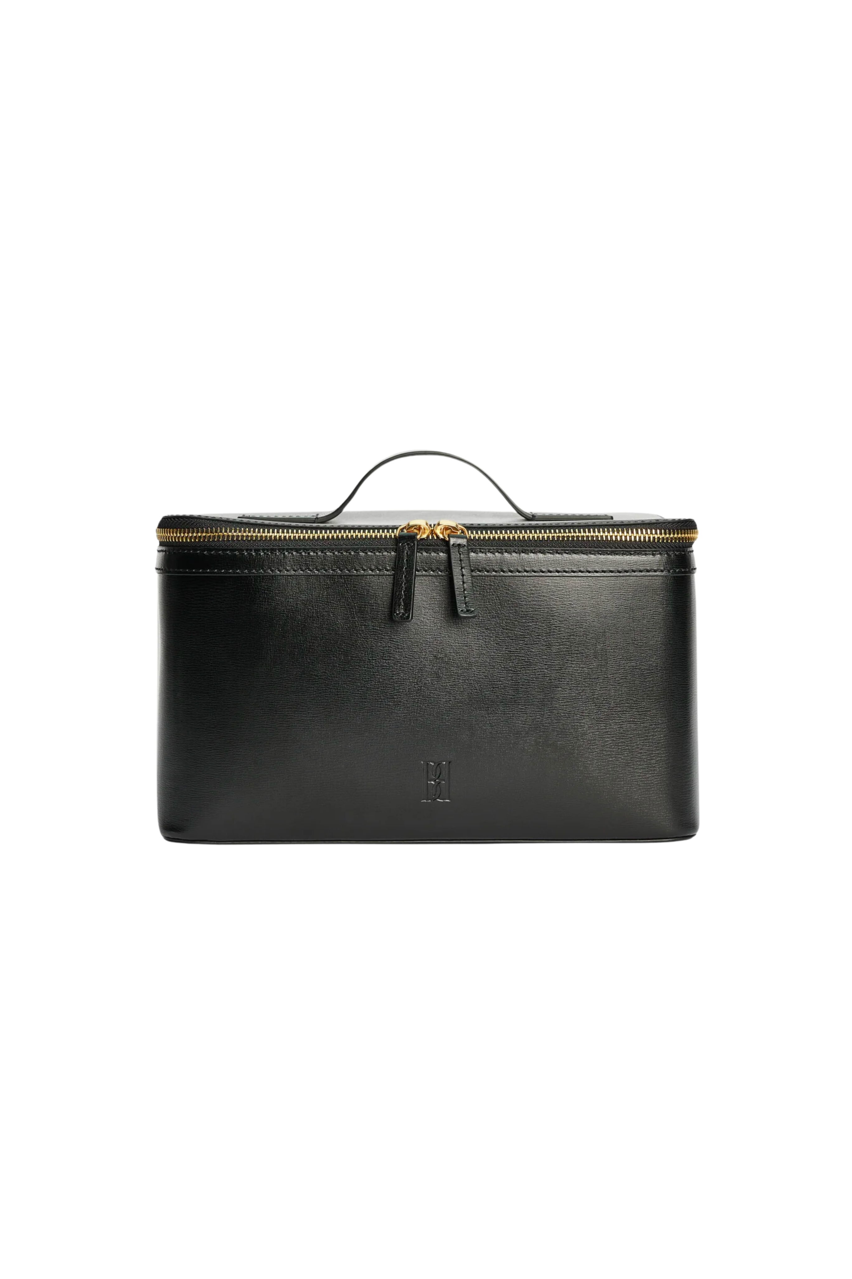 Aya Black Leather Travel Beauty Case