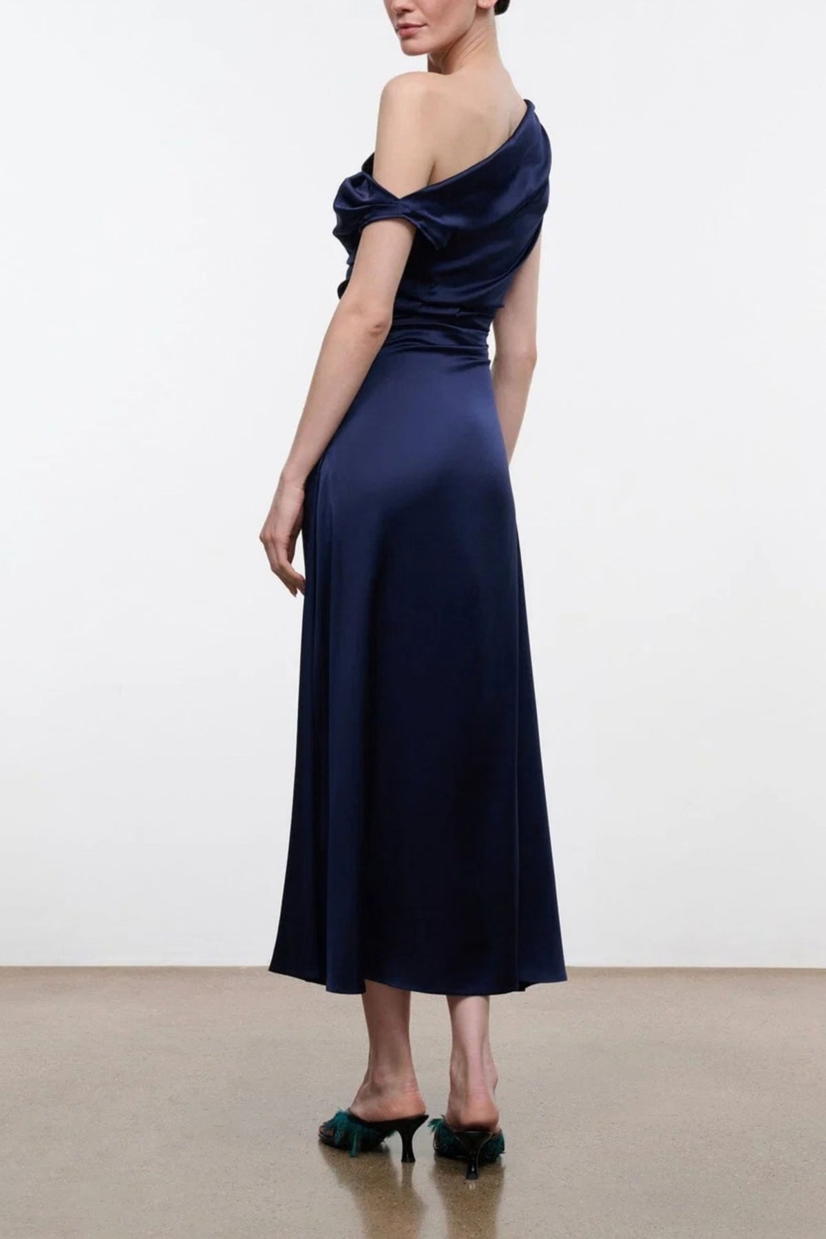 Phare Silk Dress - Navy