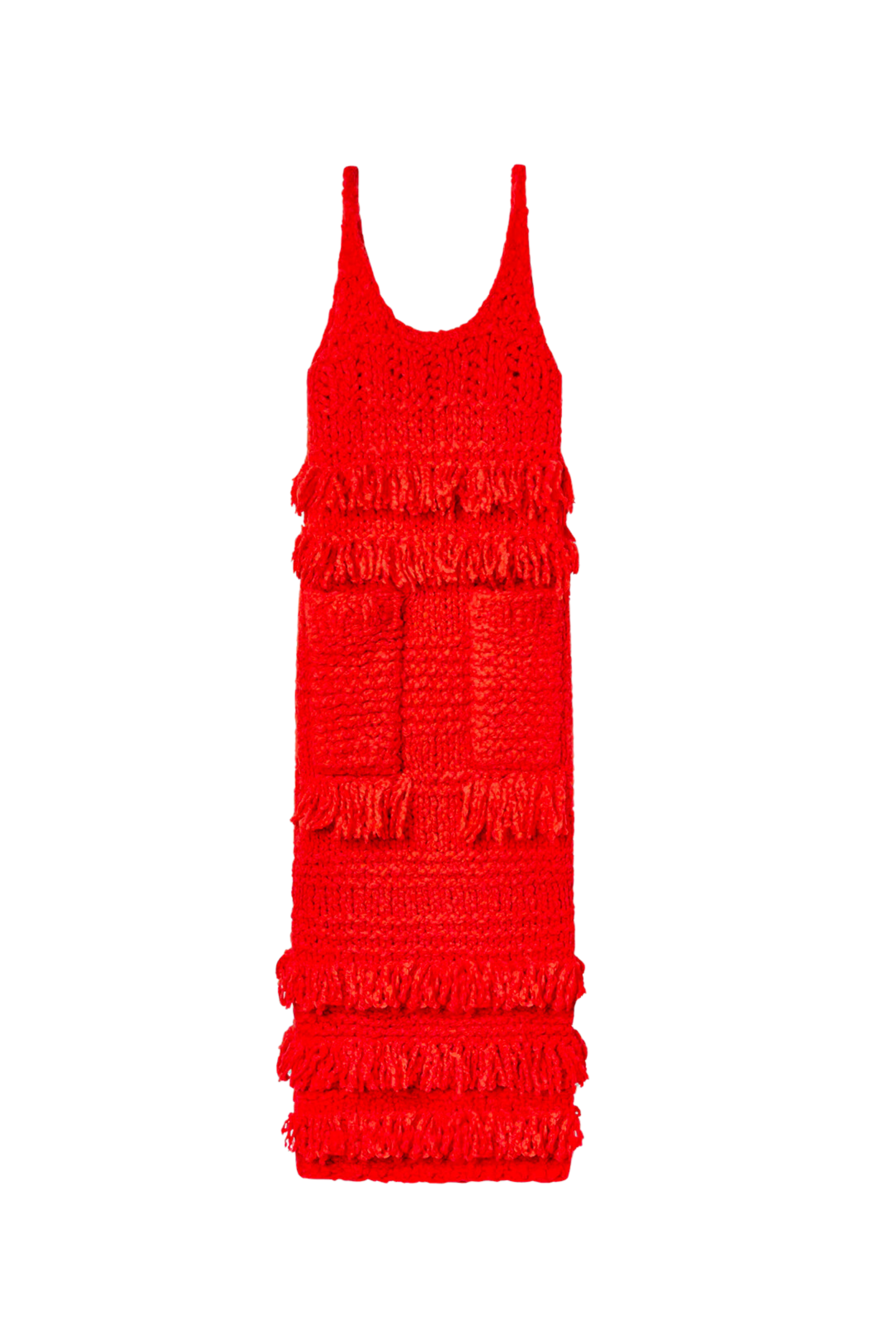 CHRISTOPHER JOHN ROGERS Handknit Fringe Maxi Dress