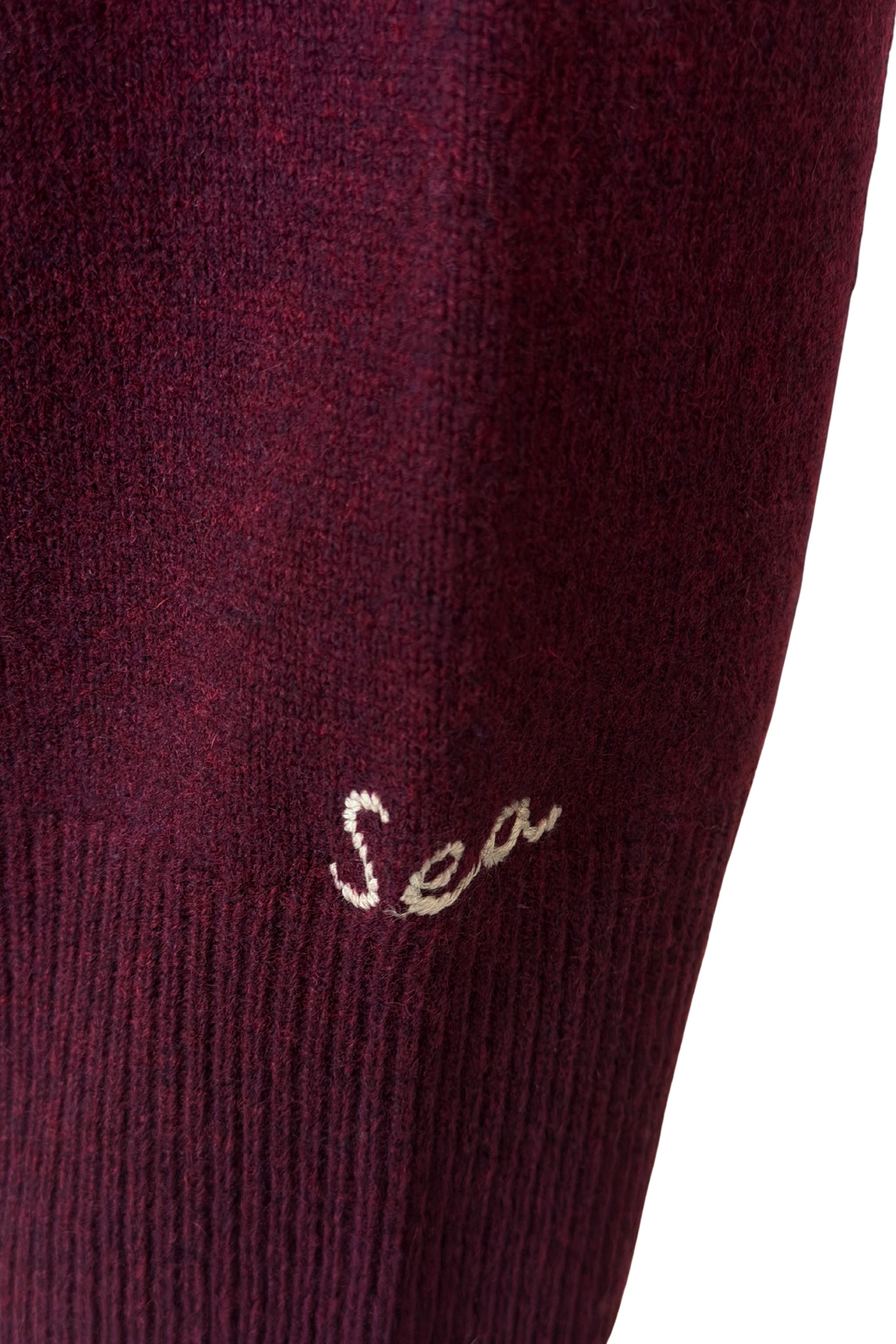 Mika Applique Cardigan - Burgundy