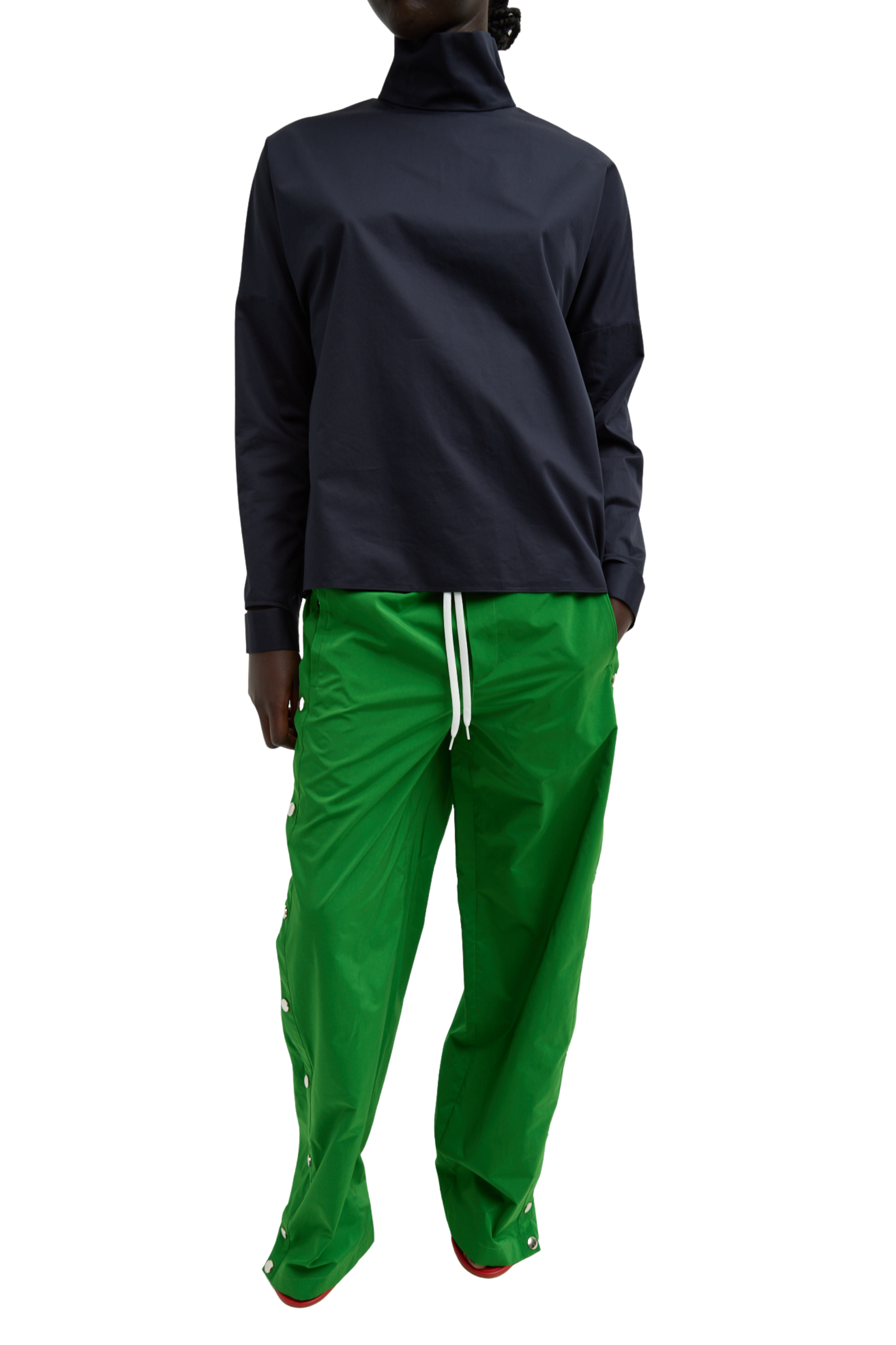 Nylon Snap Pull On Jogger Pants