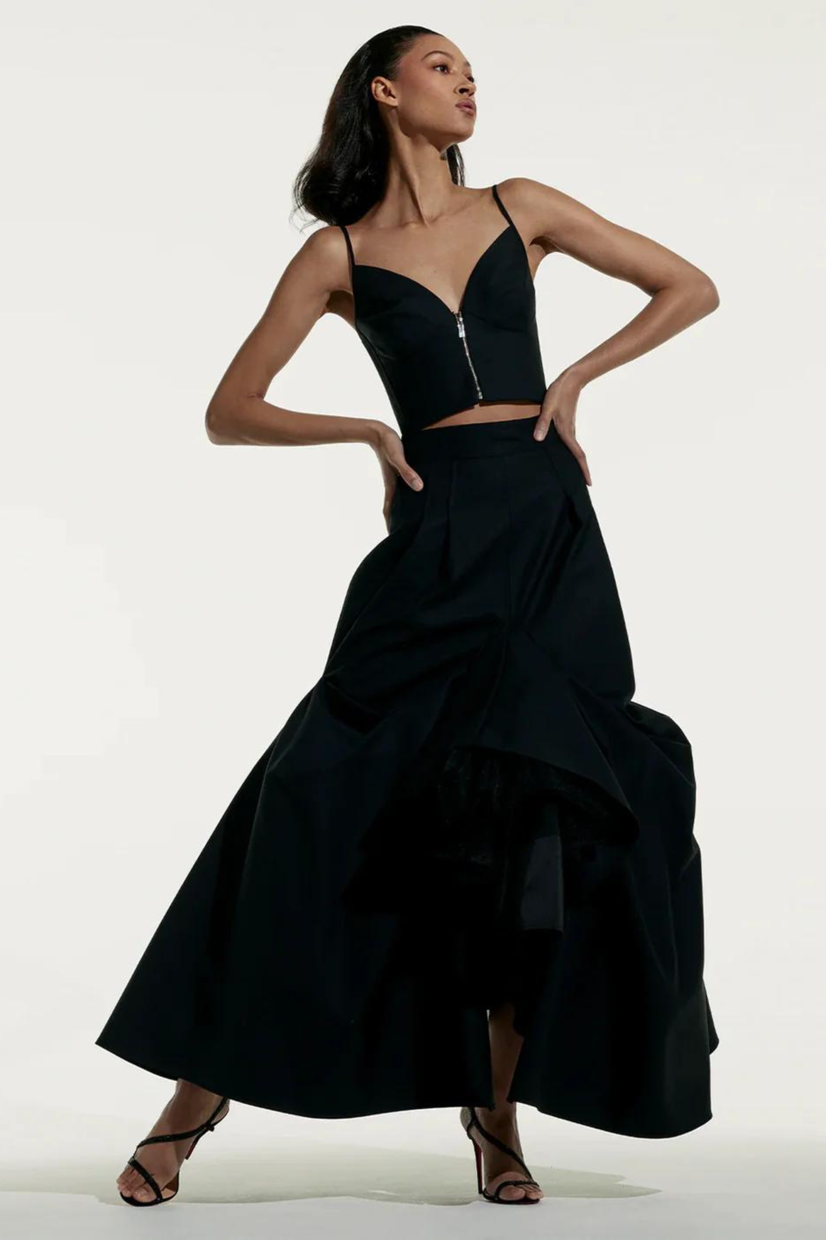 CHRISTOPHER JOHN ROGERS Tucked Trumpet Maxi Skirt