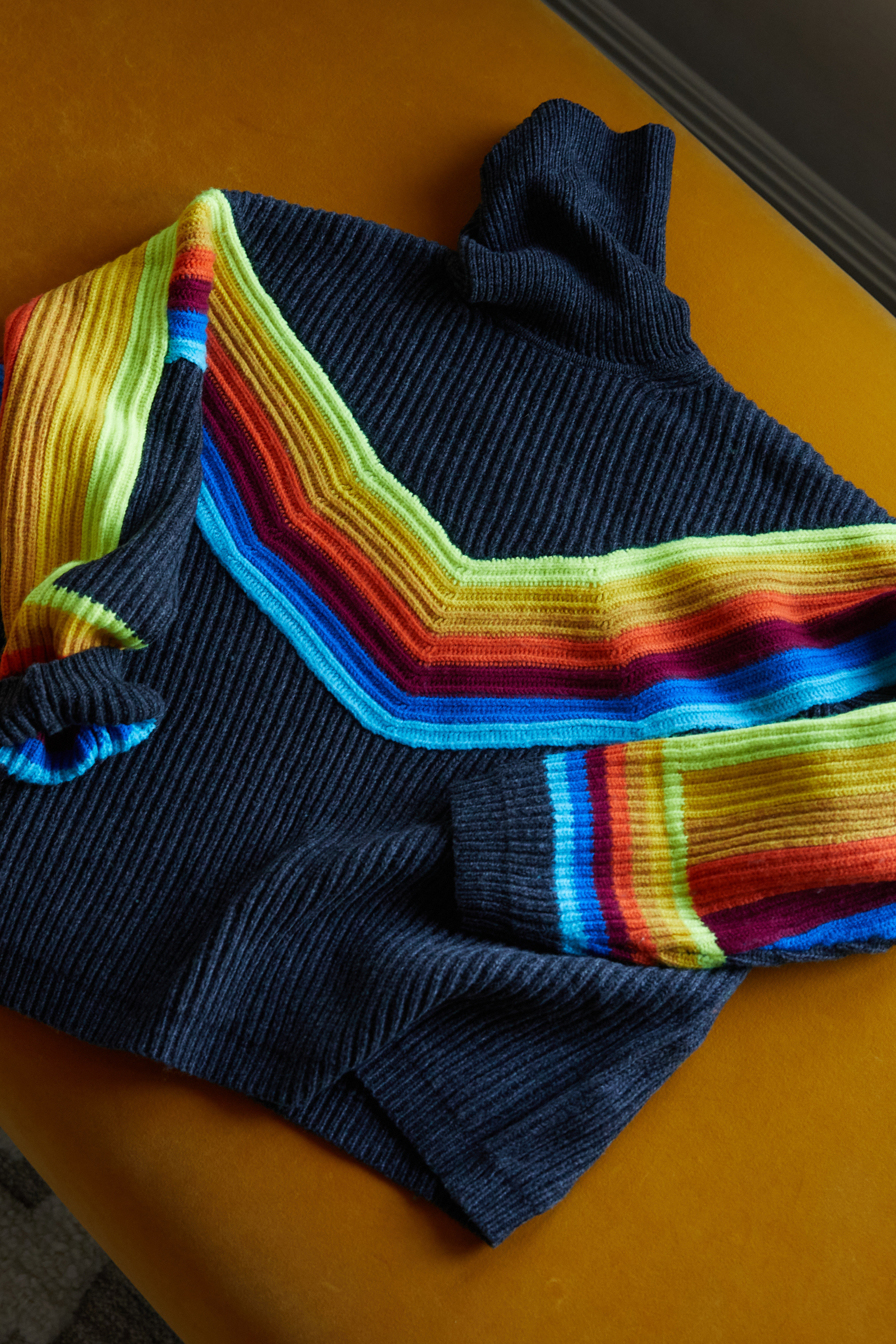 CHRISTOPHER JOHN ROGERS Turtleneck Rainbow Sweater