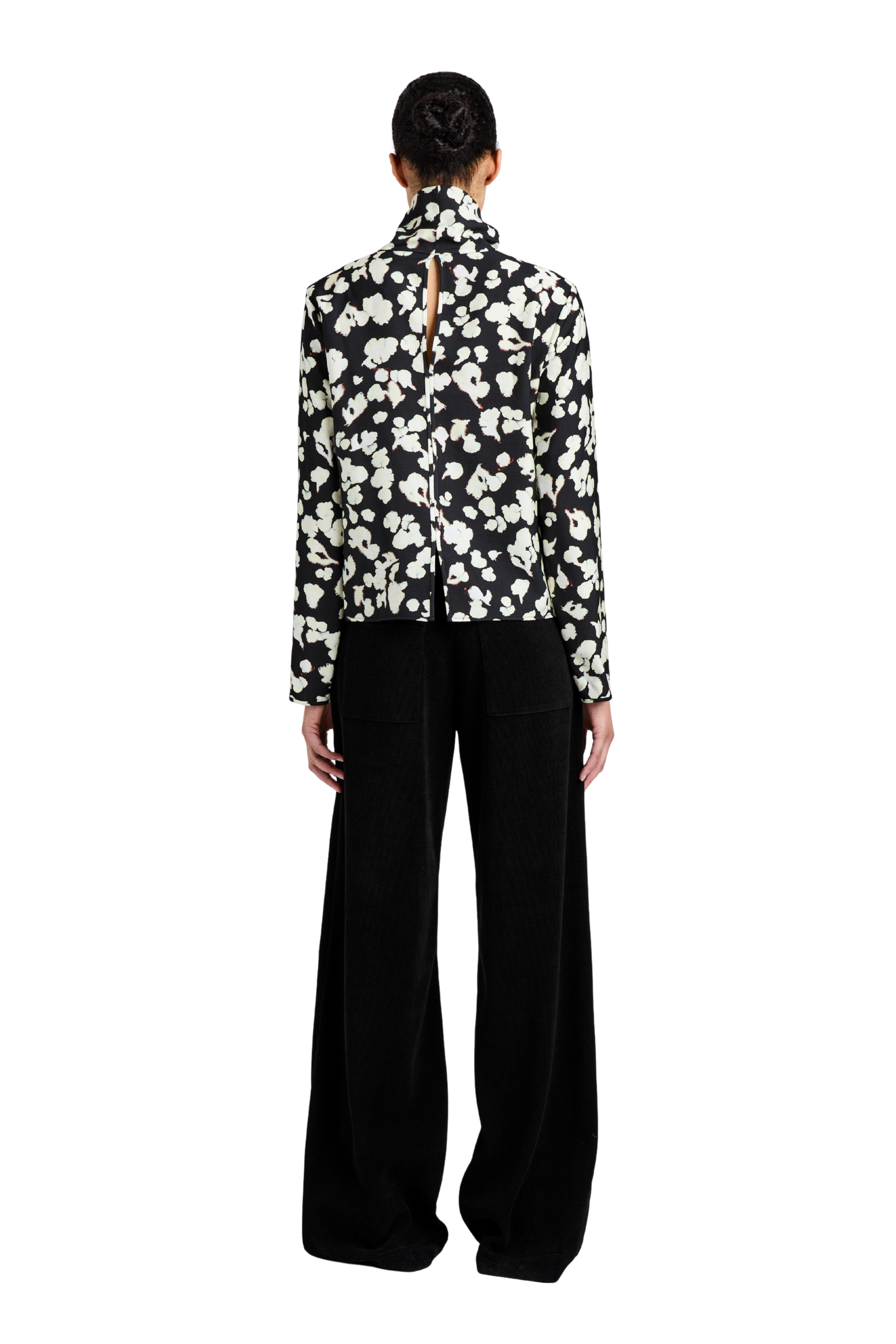 Ansel Top In Printed Soft Twill