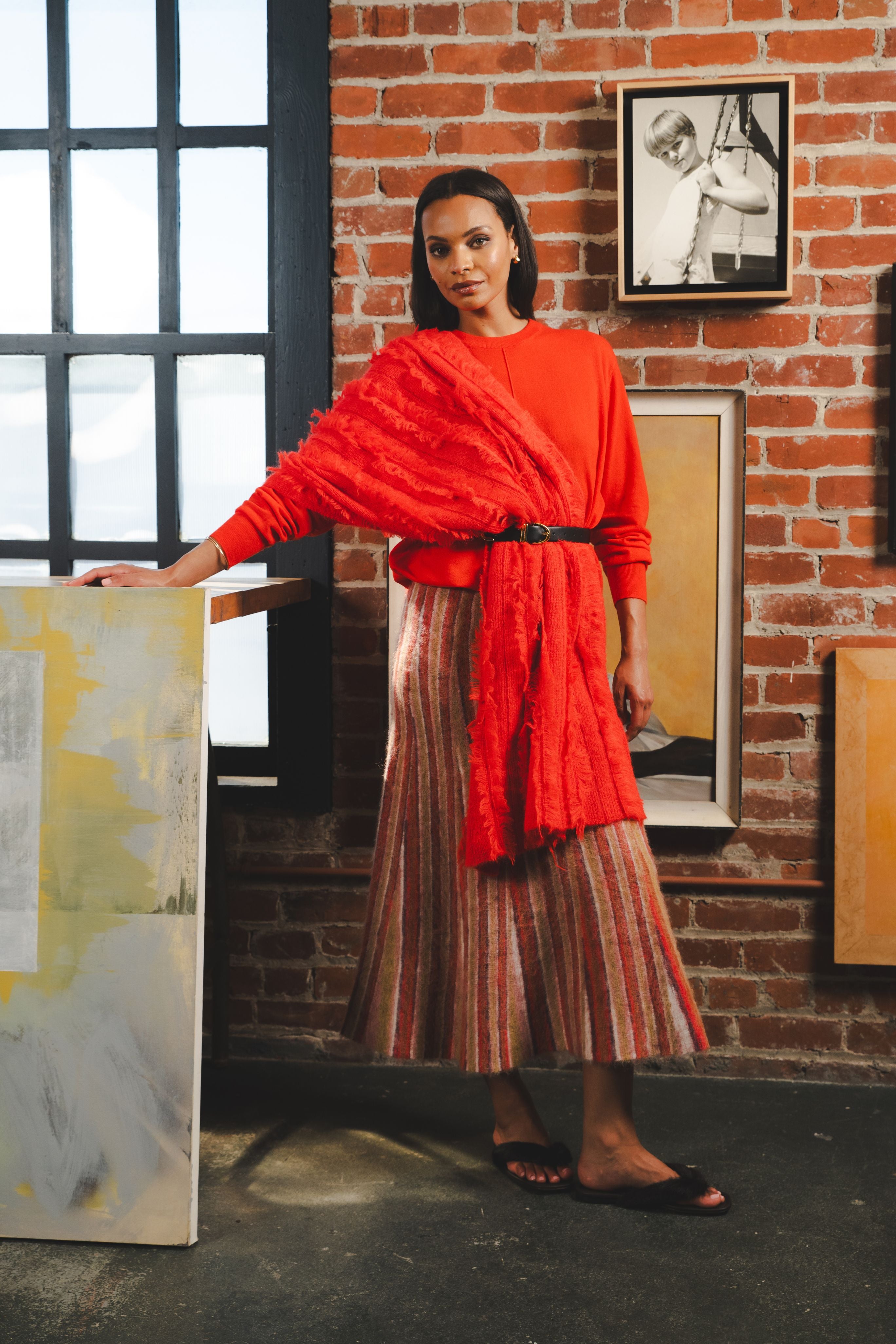 Shalom Scarf in Cherry