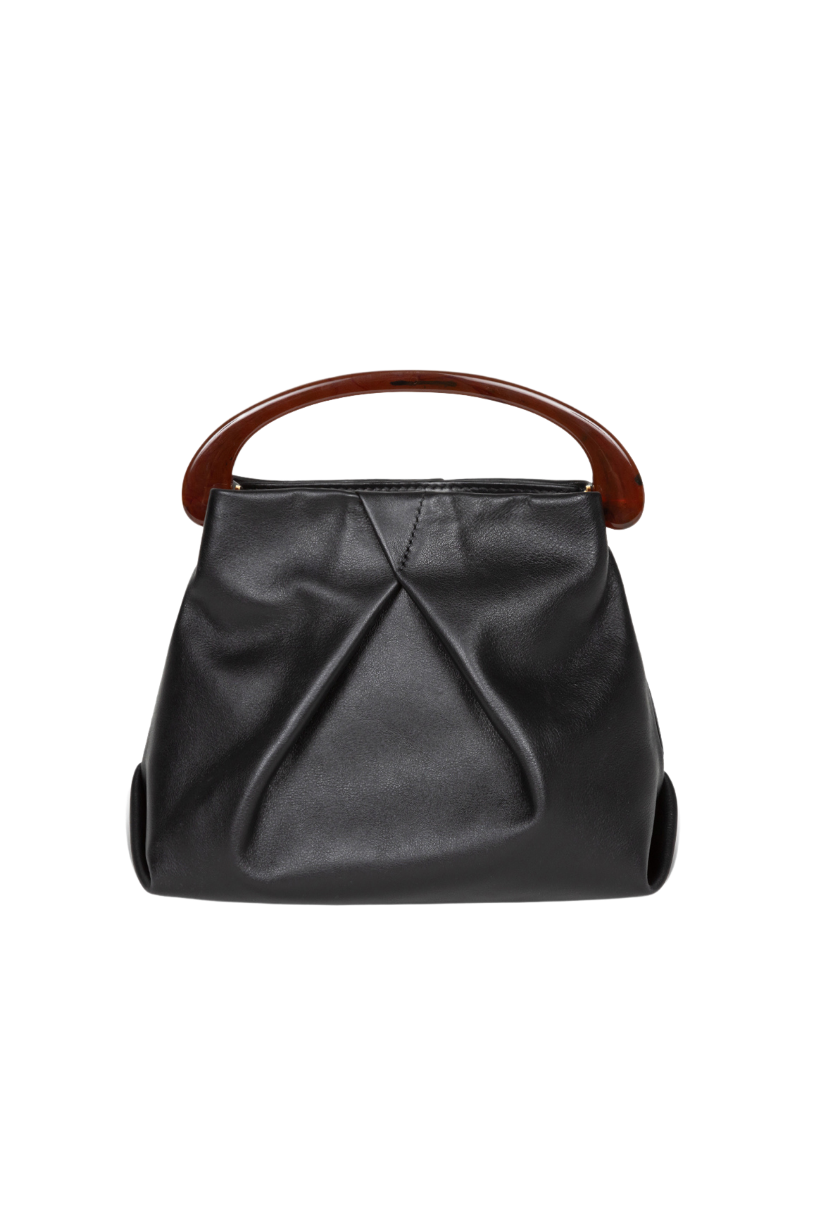 Mini Folded Crisp Handle Bag in Black