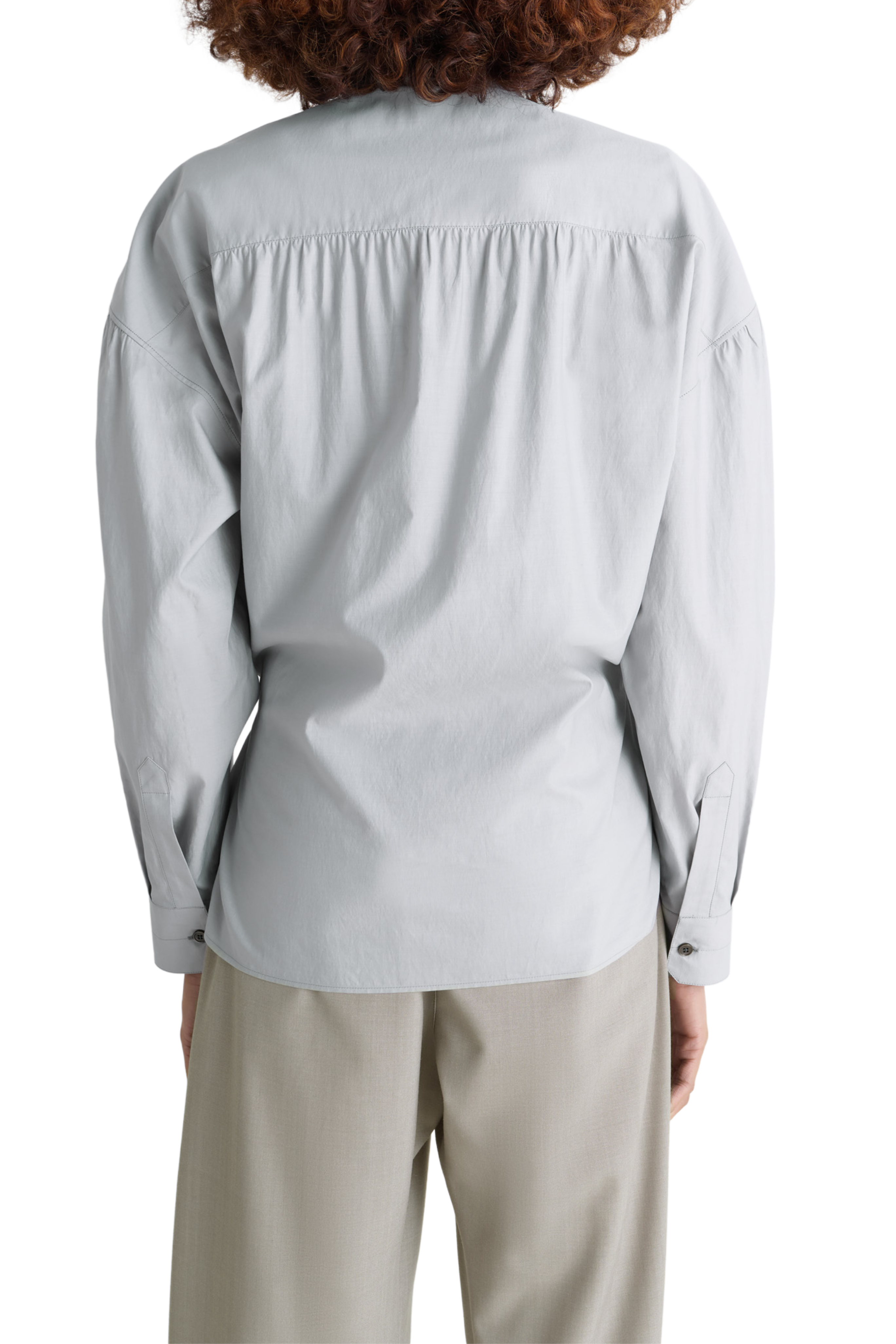 Straight Collar Twisted Shirt
