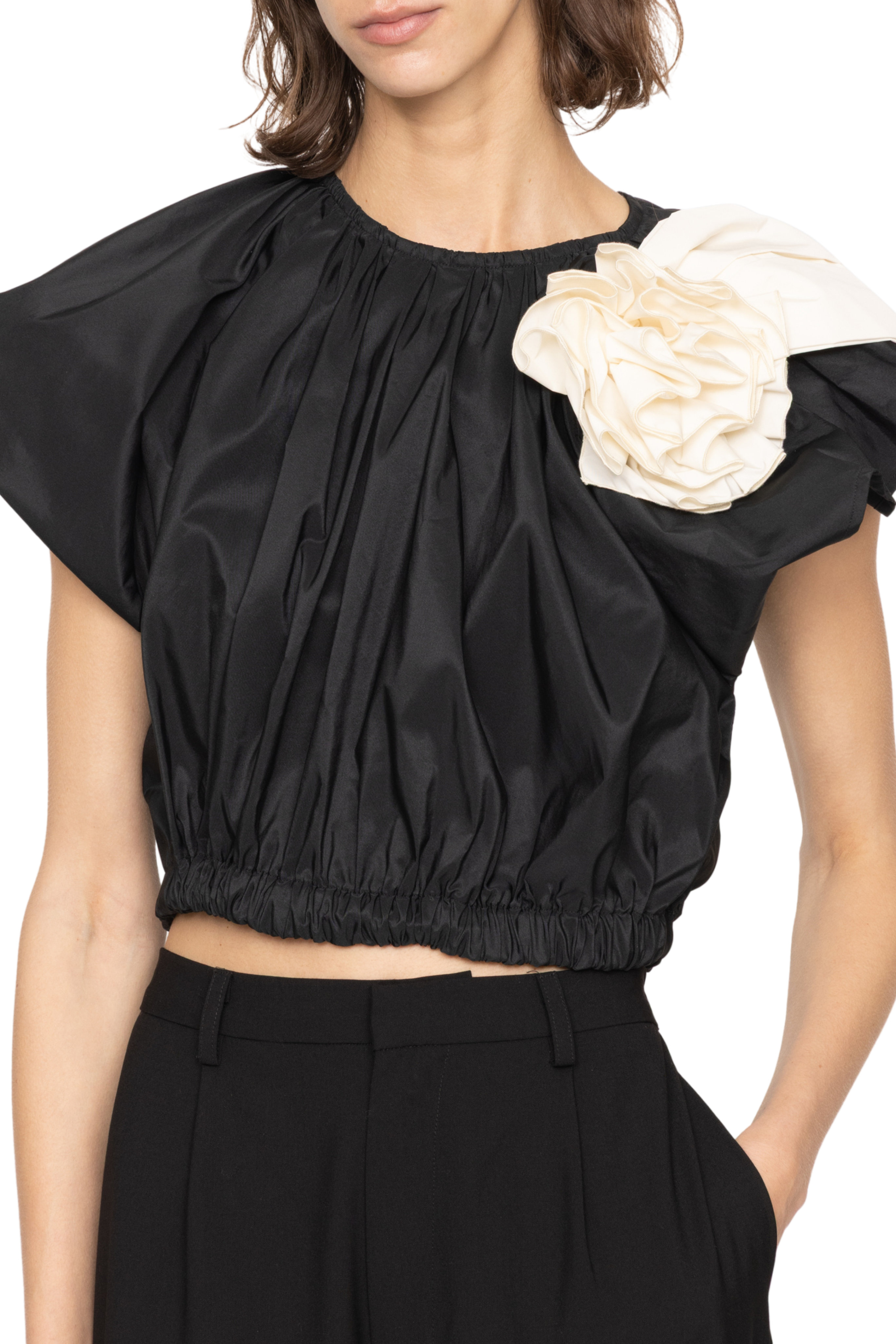 Laurie Solid Flutter Sleeve Top