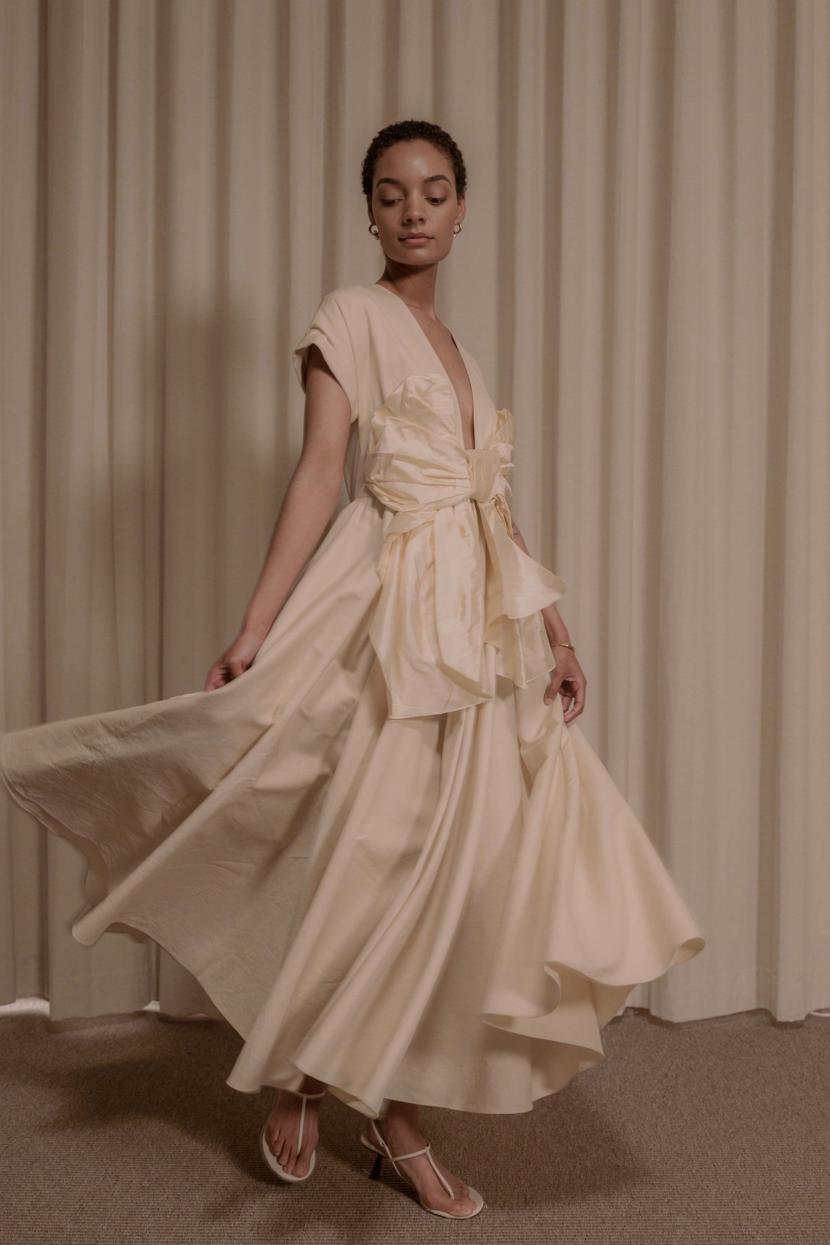 Crushed Bow Dress