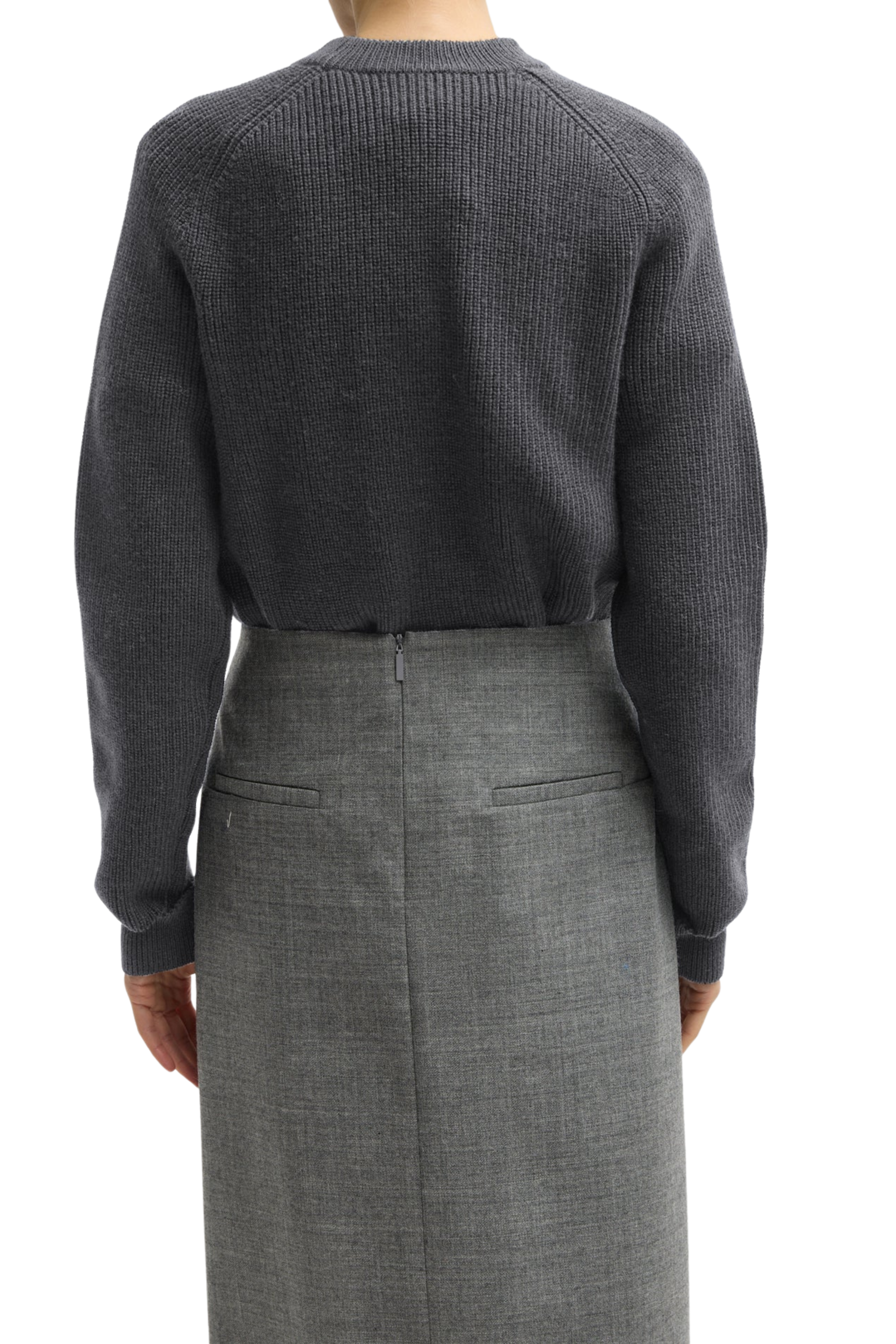 Techy Bonded Wool Crochet Trim Skirt