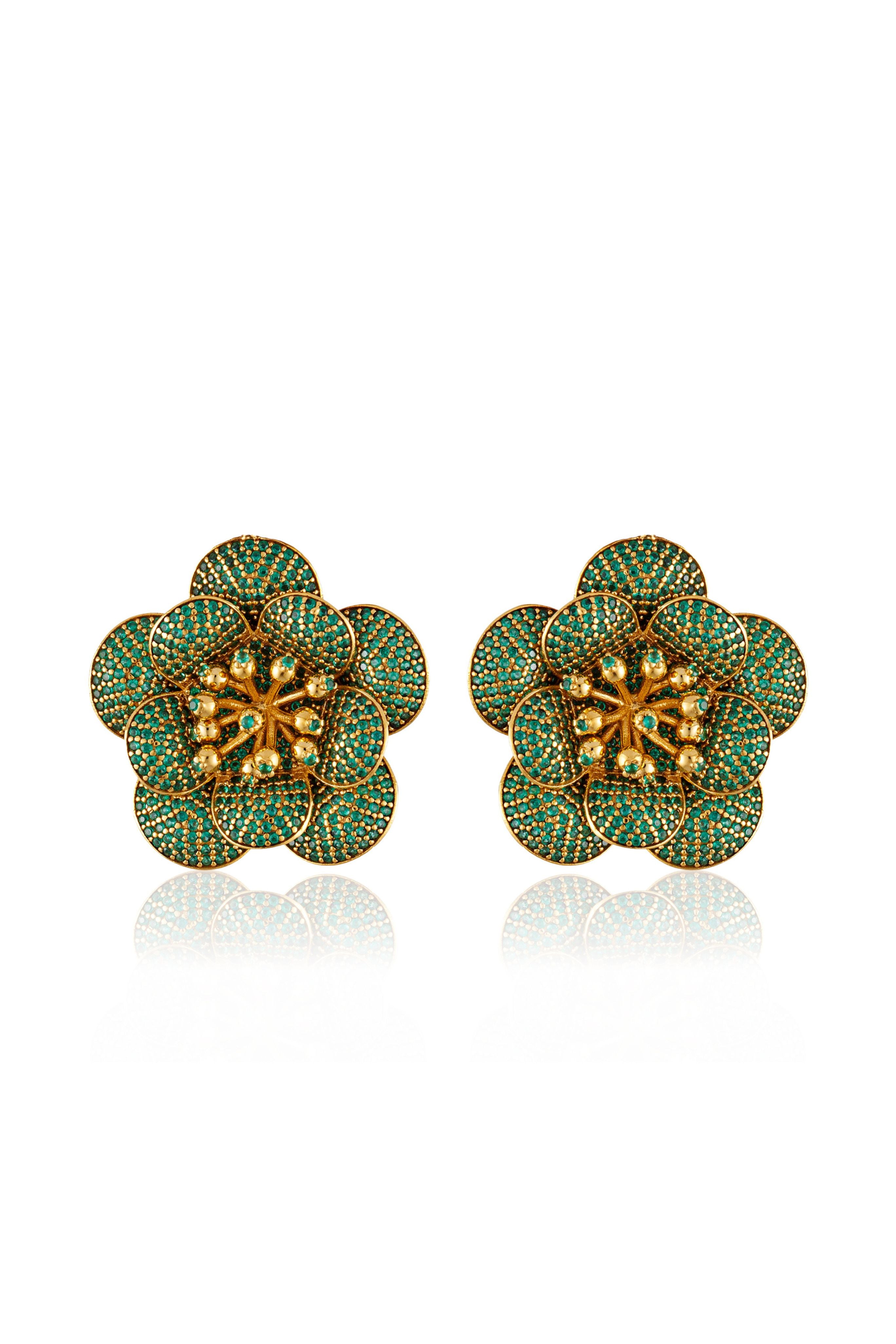 Carnation Earrings - Green