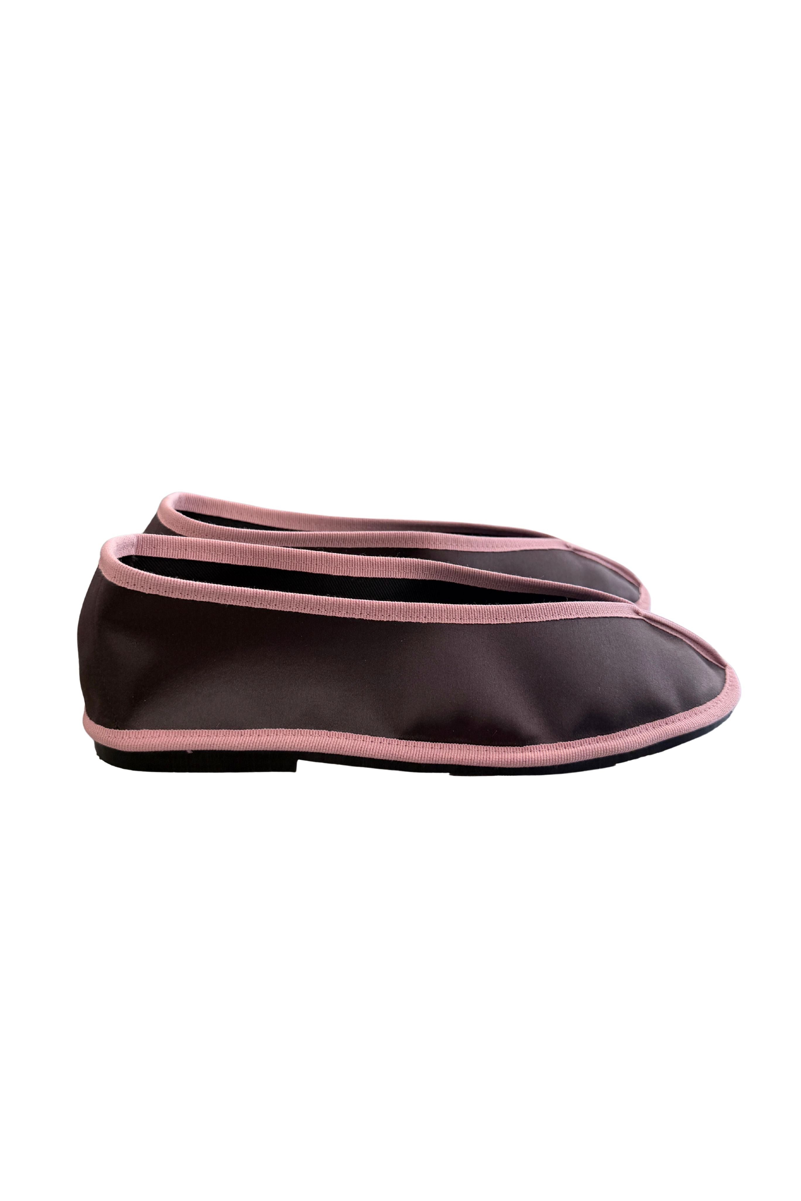 Maria de La Orden 1 Satin Flat - Brown/Pink