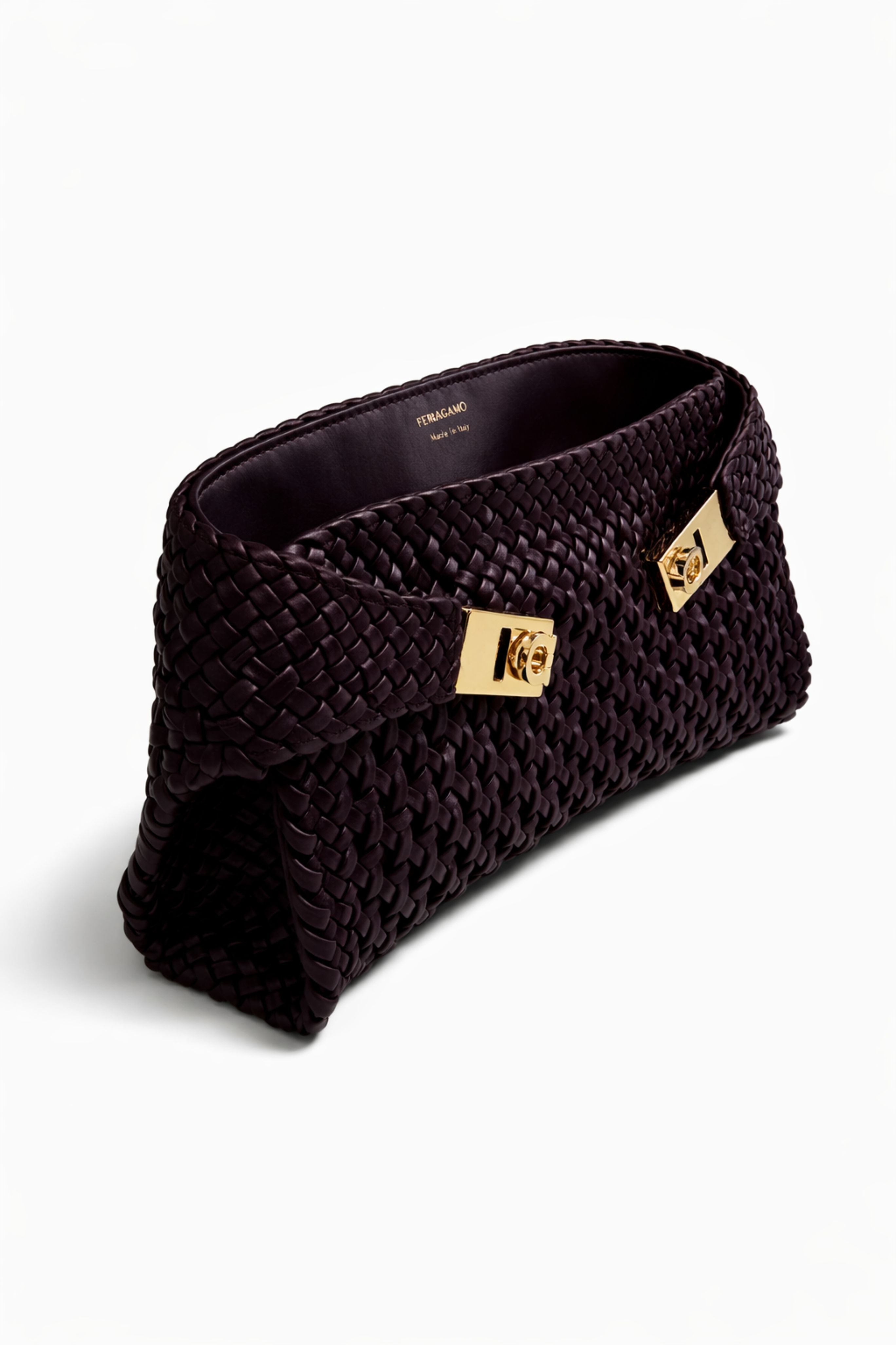 Hug Intreccio Crossbody Bag in Plum