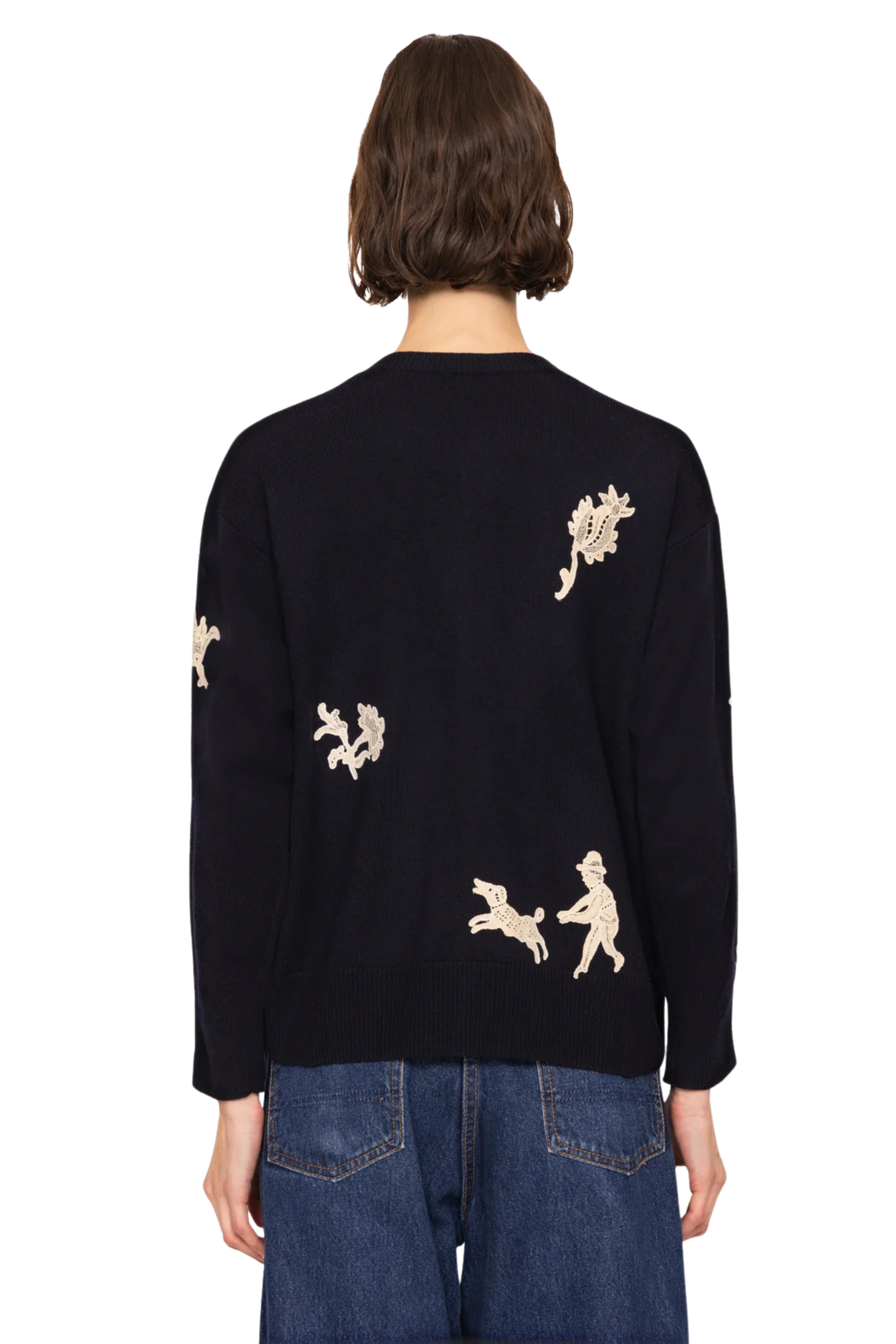 Mika Applique Cardigan - Navy