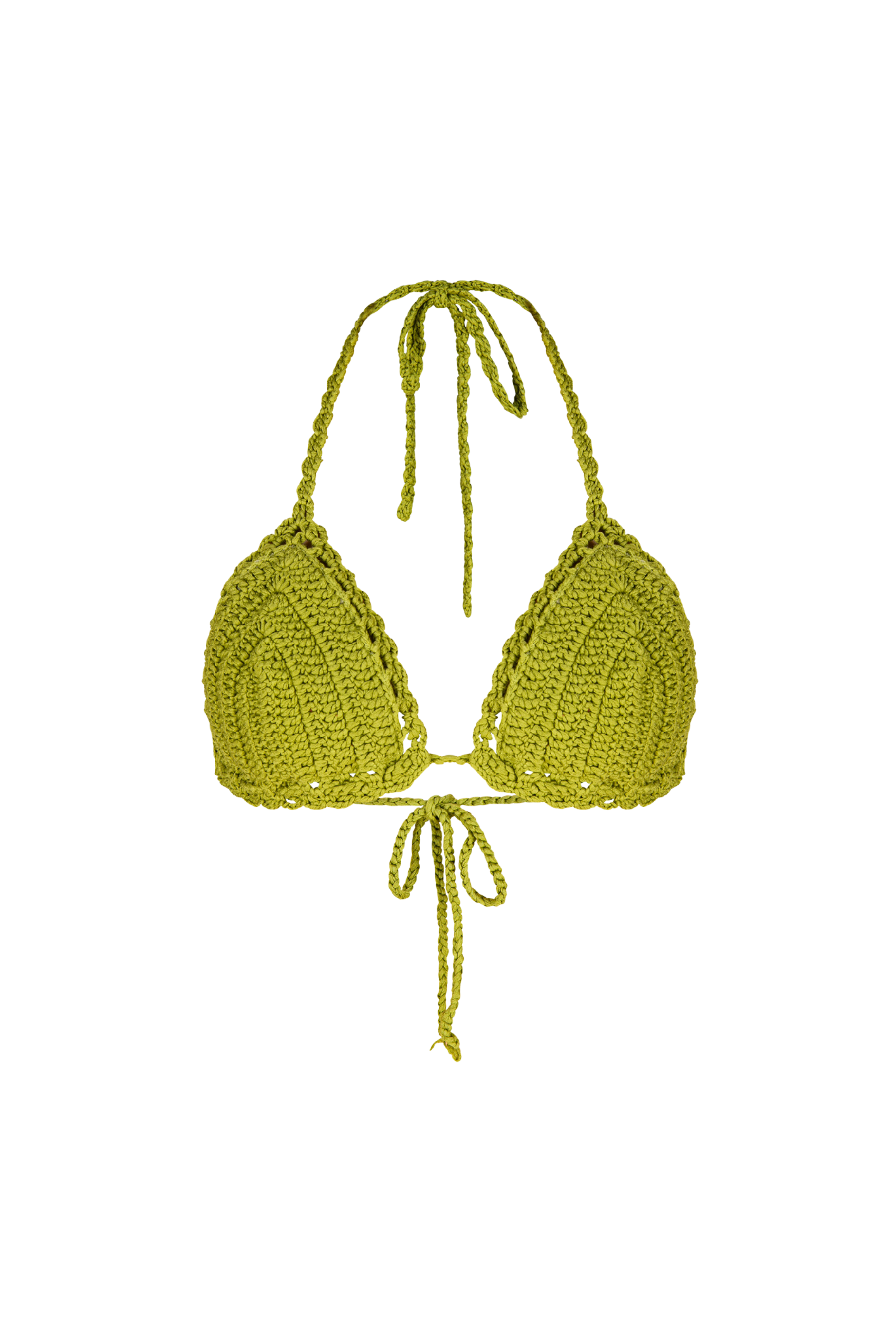 DRIES VAN NOTEN Tabine Crochet Bikini Top in Green