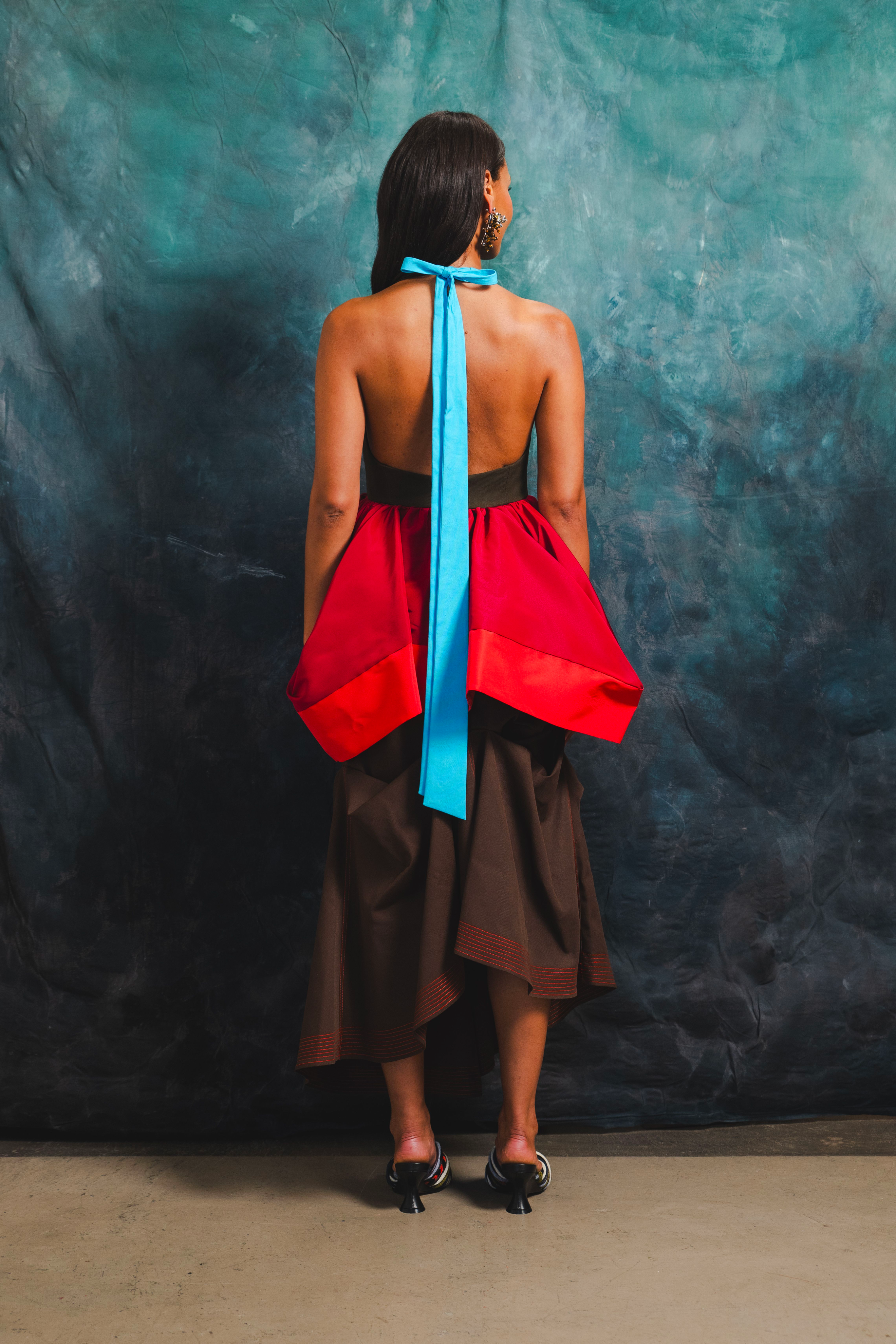Tucked Trumpet Skirt with Belt