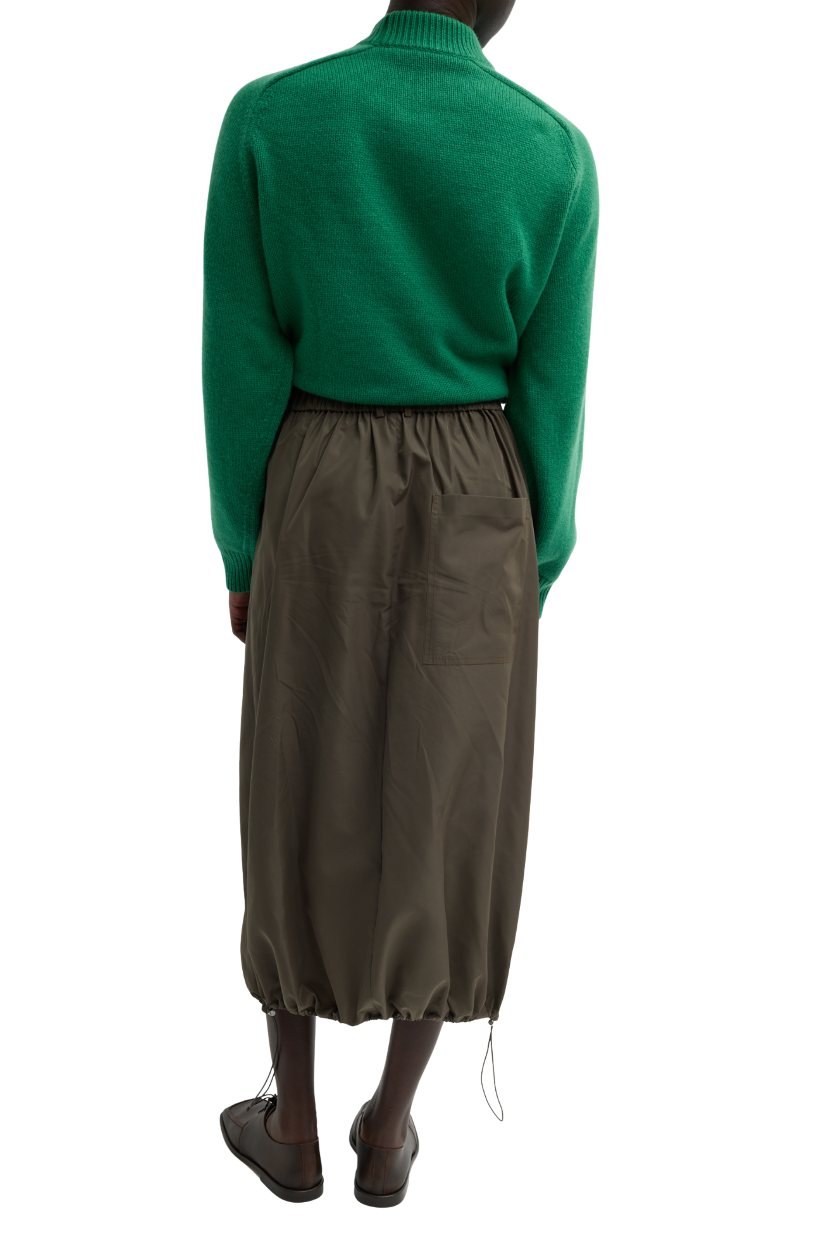 Italian Sporty Nylon Midi Anorak Skirt