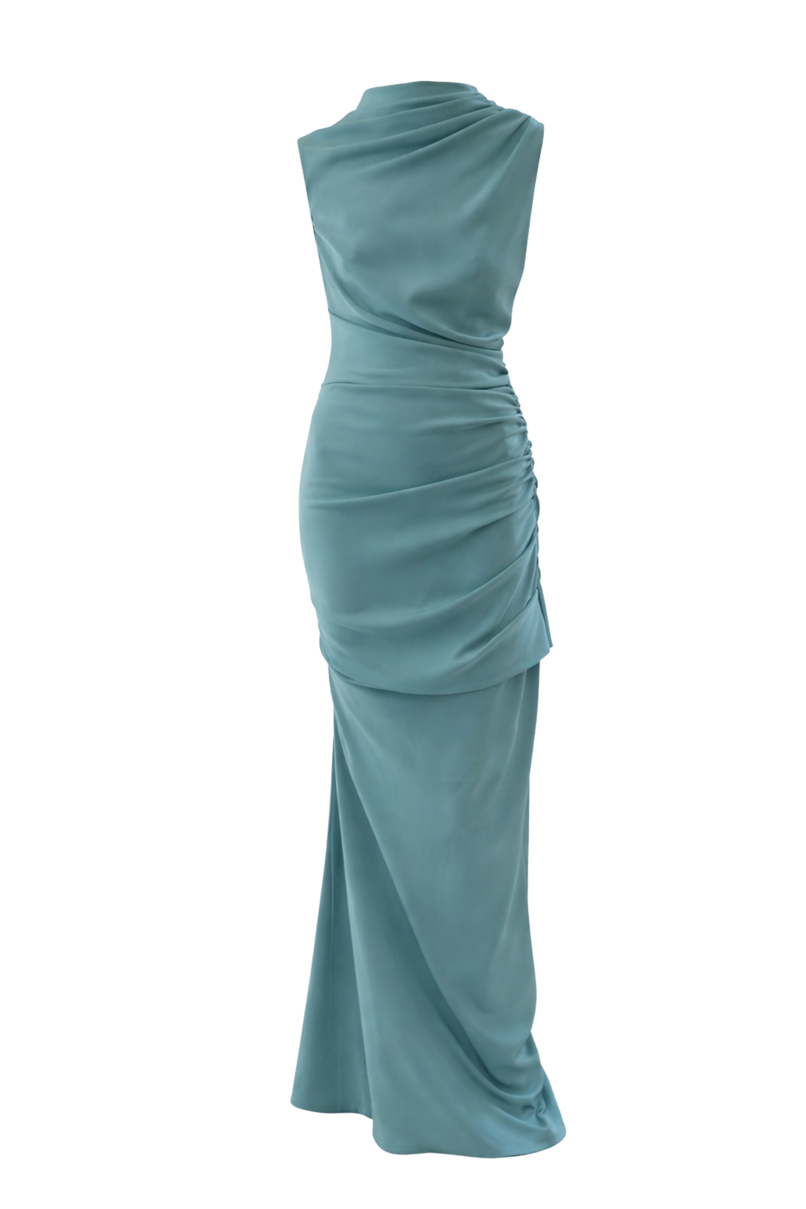 Silk Yanked Column Gown