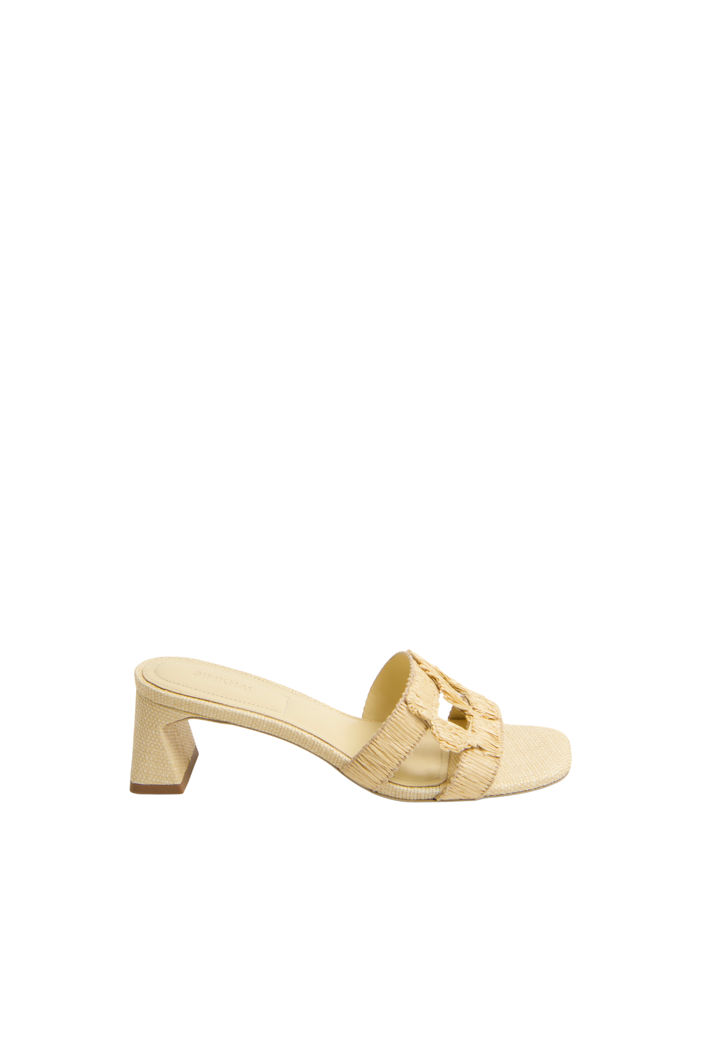 Simkhai Monogram Raffia Block Heel