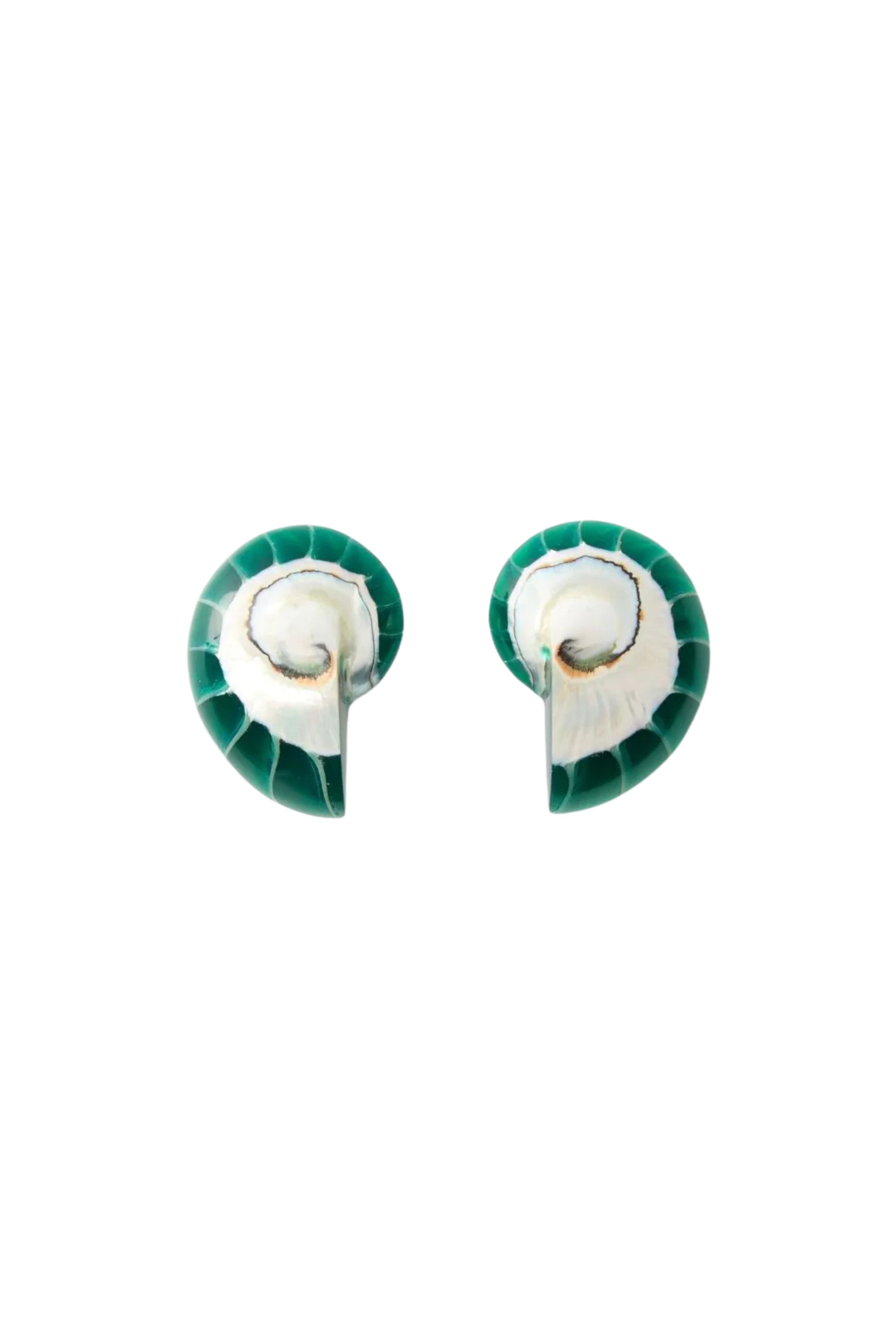 Nautilus Earrings in Green