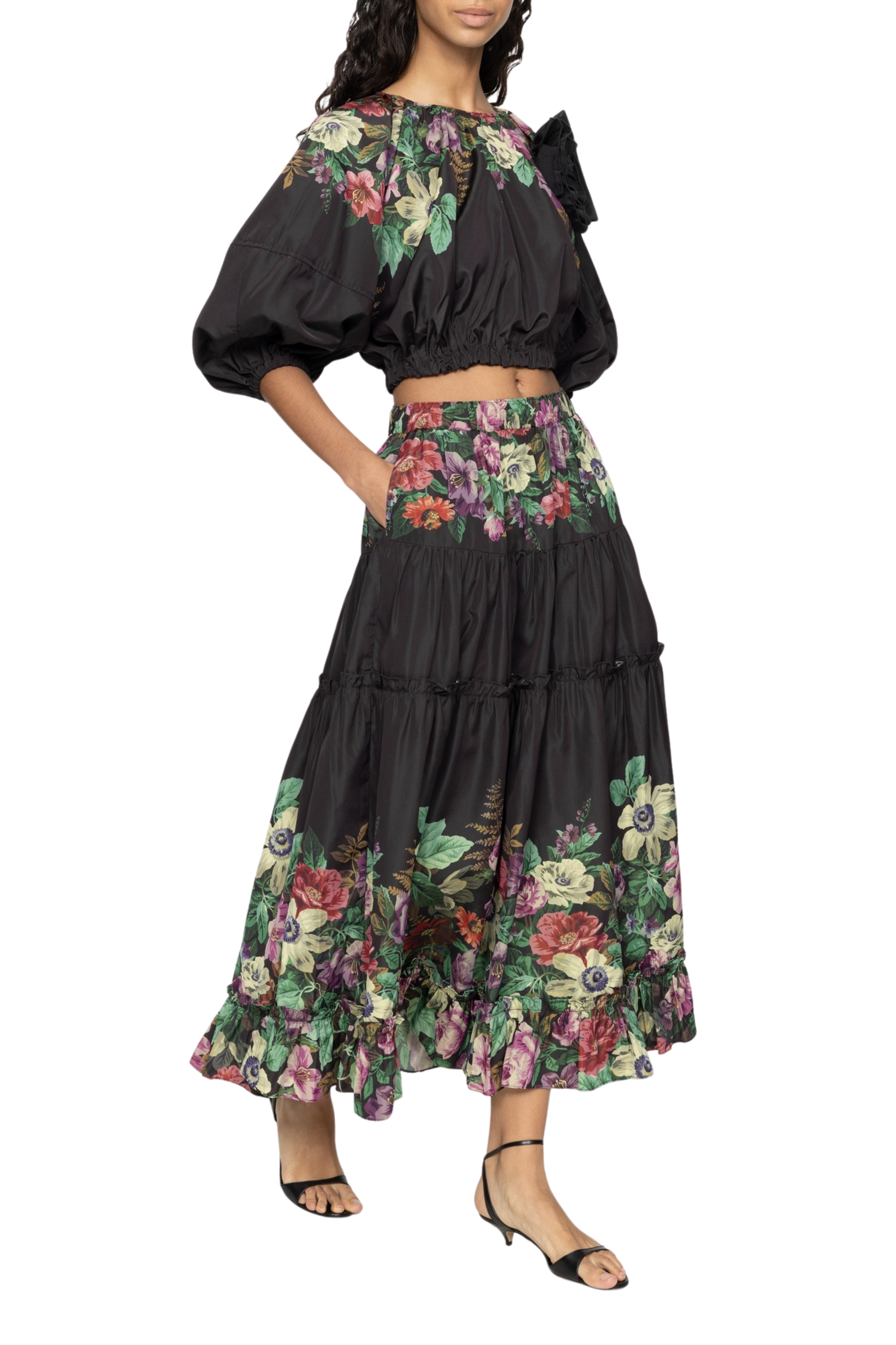 Viktoria Print Bubble Cropped Top