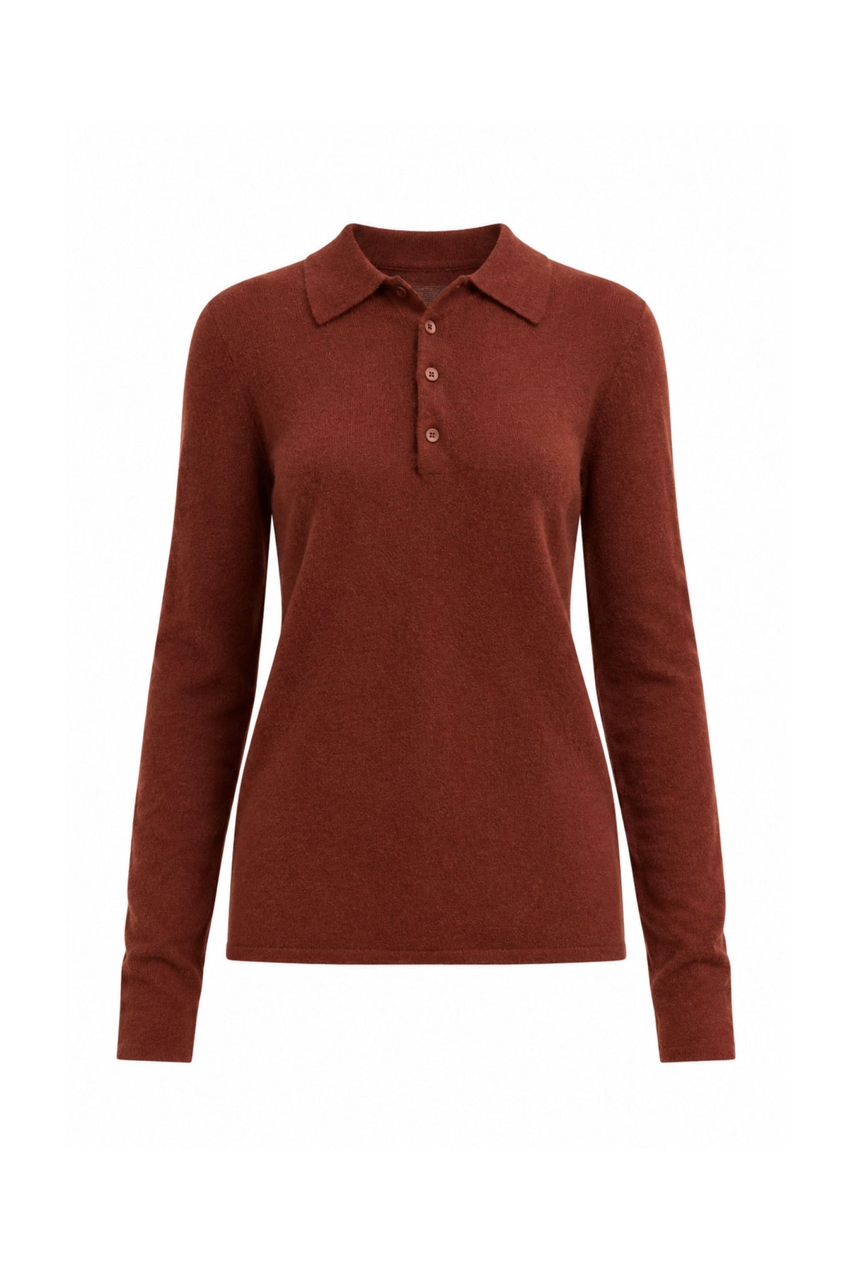 Skinlike Mercerized Wool Soft Sheer Polo - Red Clay