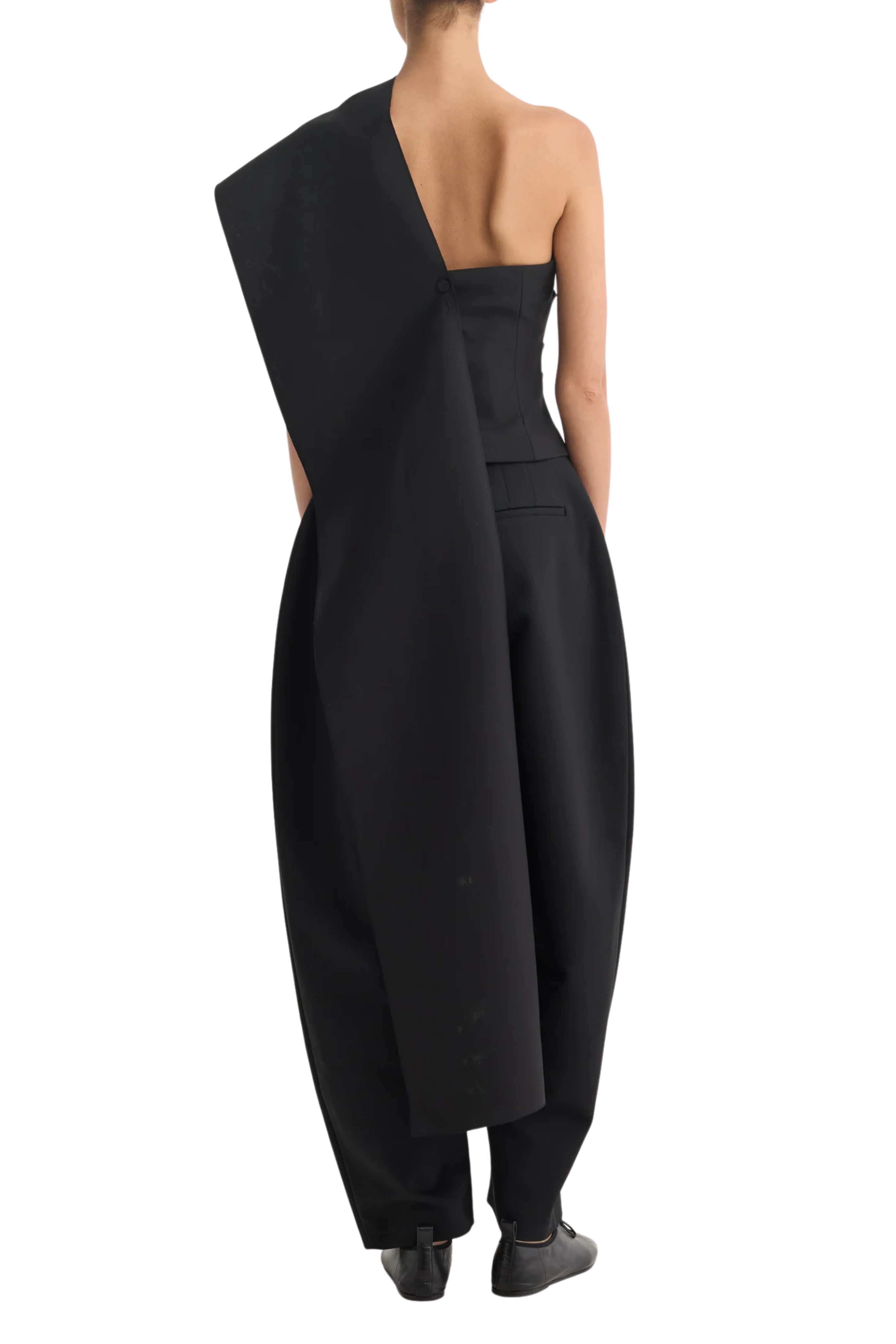 One-Shoulder Cape Top