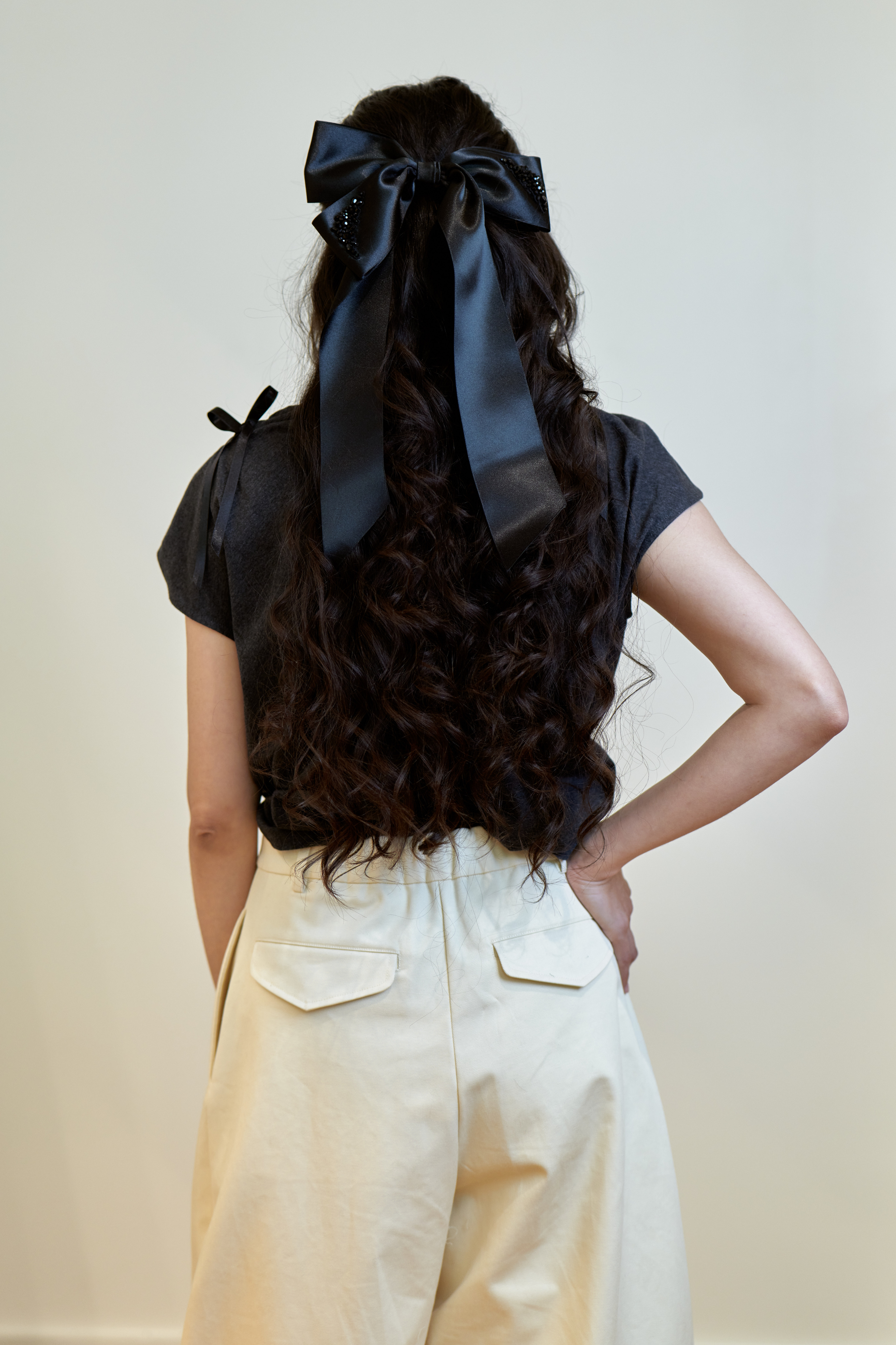 Long Embellished Bow Hairclip