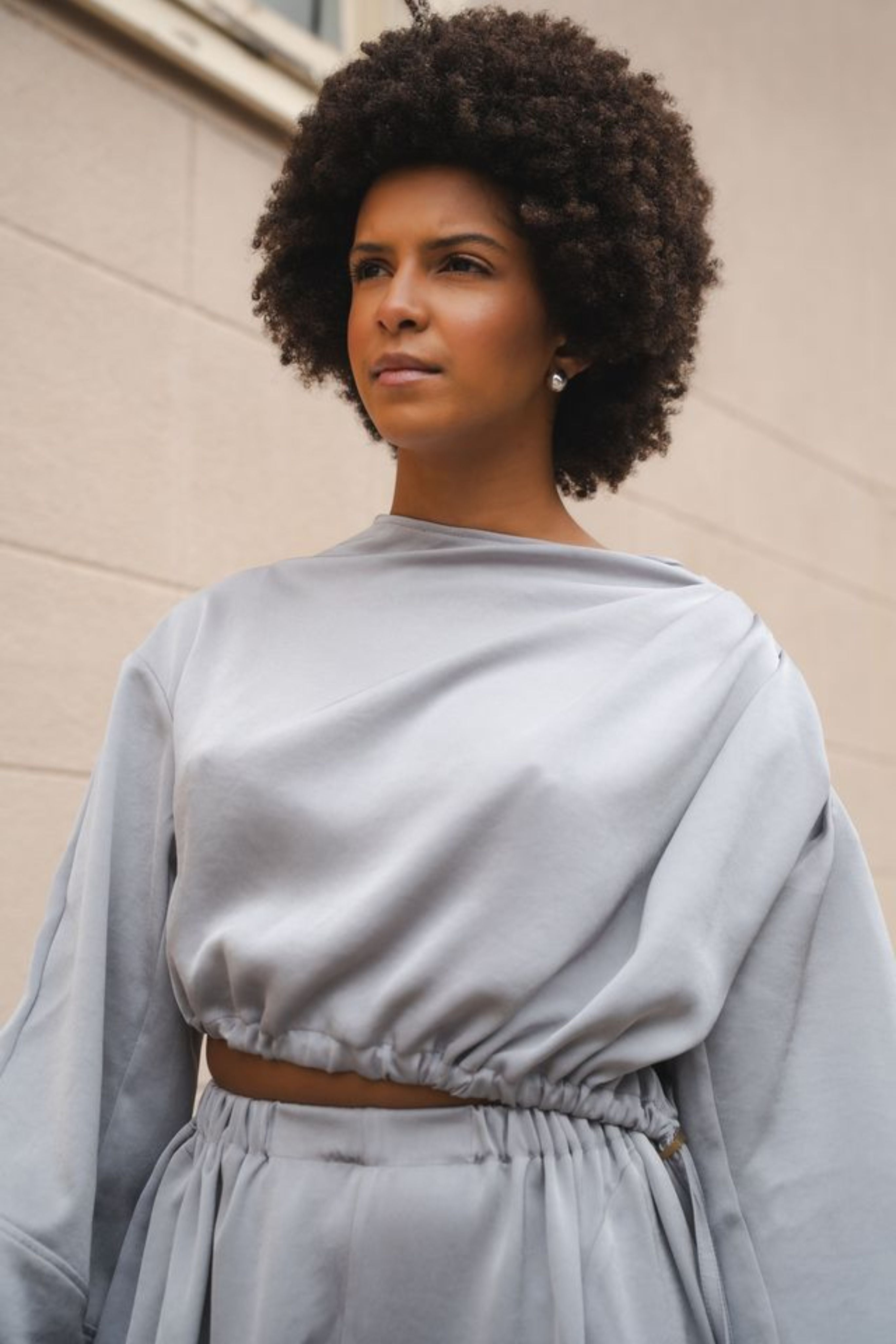 Crop Open Shoulder Bomber Jacket