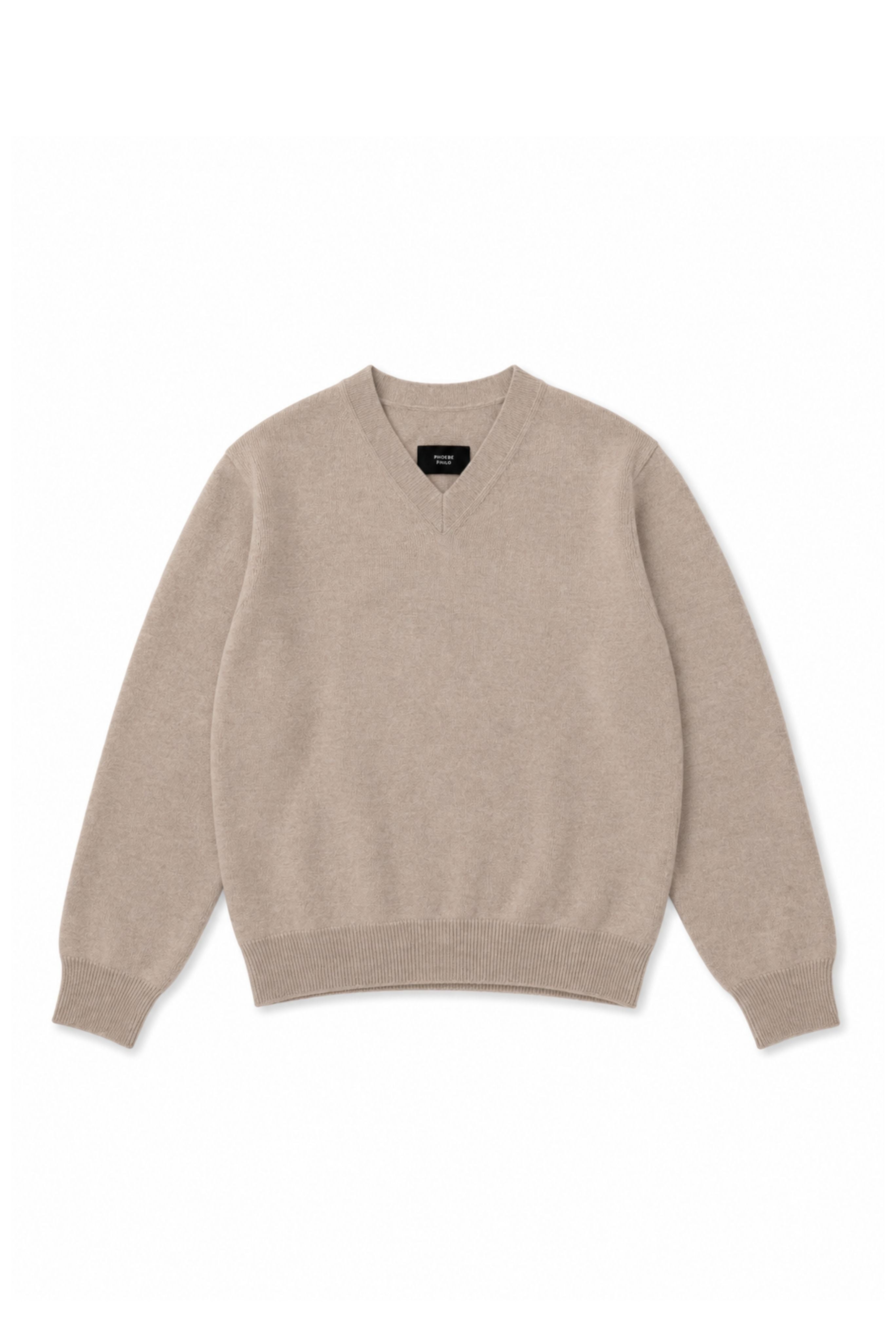Easy V-Neck Sweater in Beige