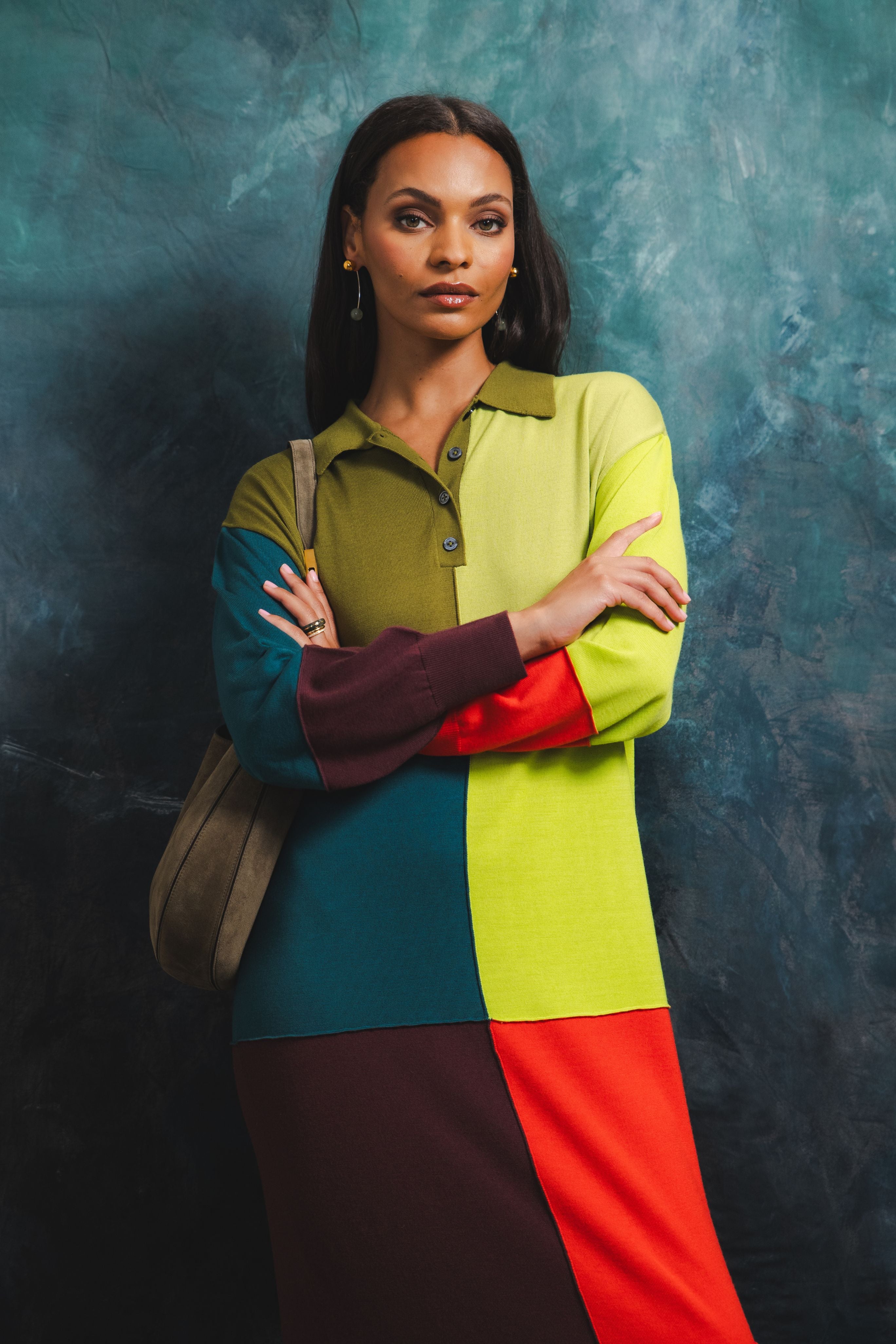 Relaxed Patchwork Polo Sack Dress