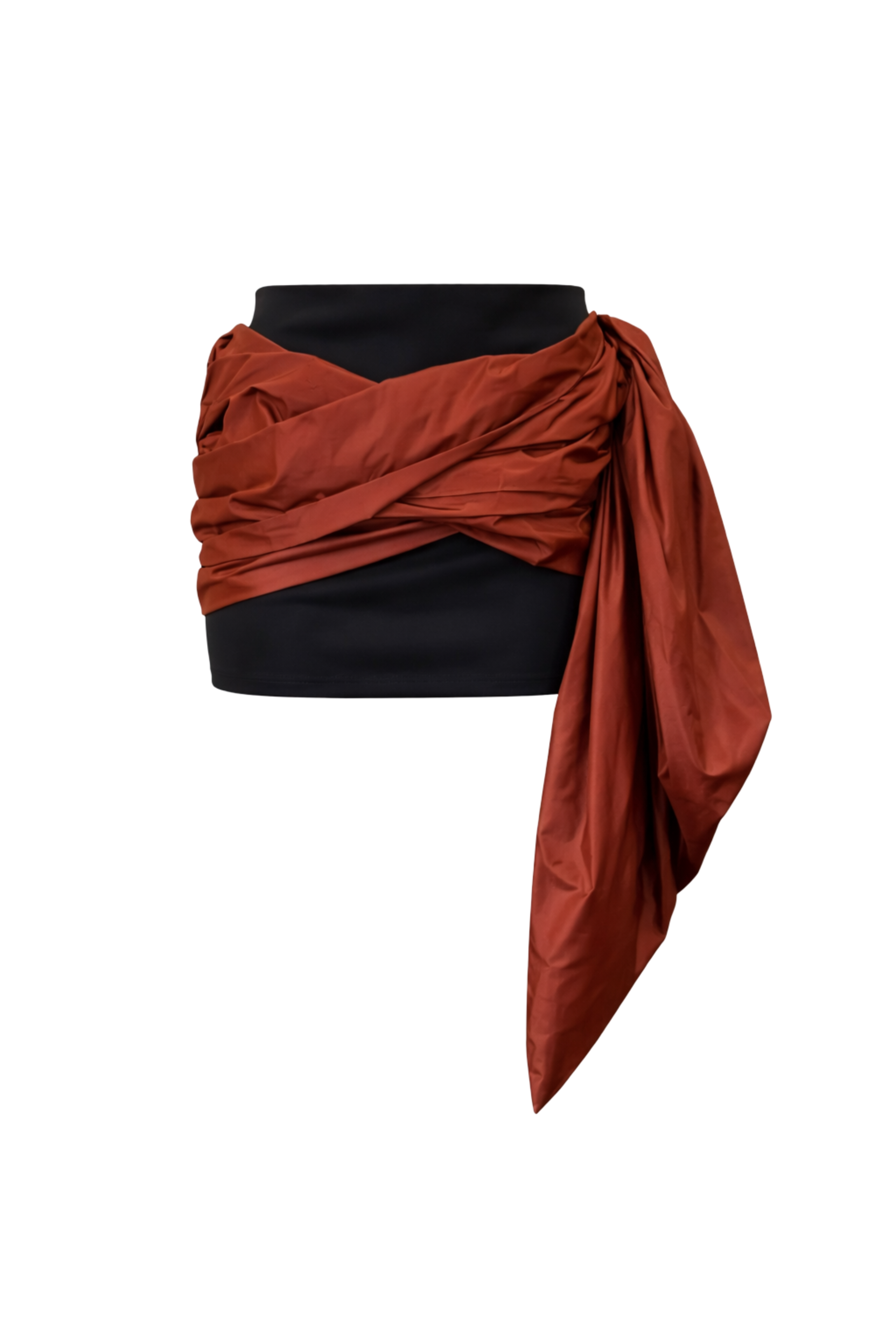 Taffetas Draped Mini Skirt