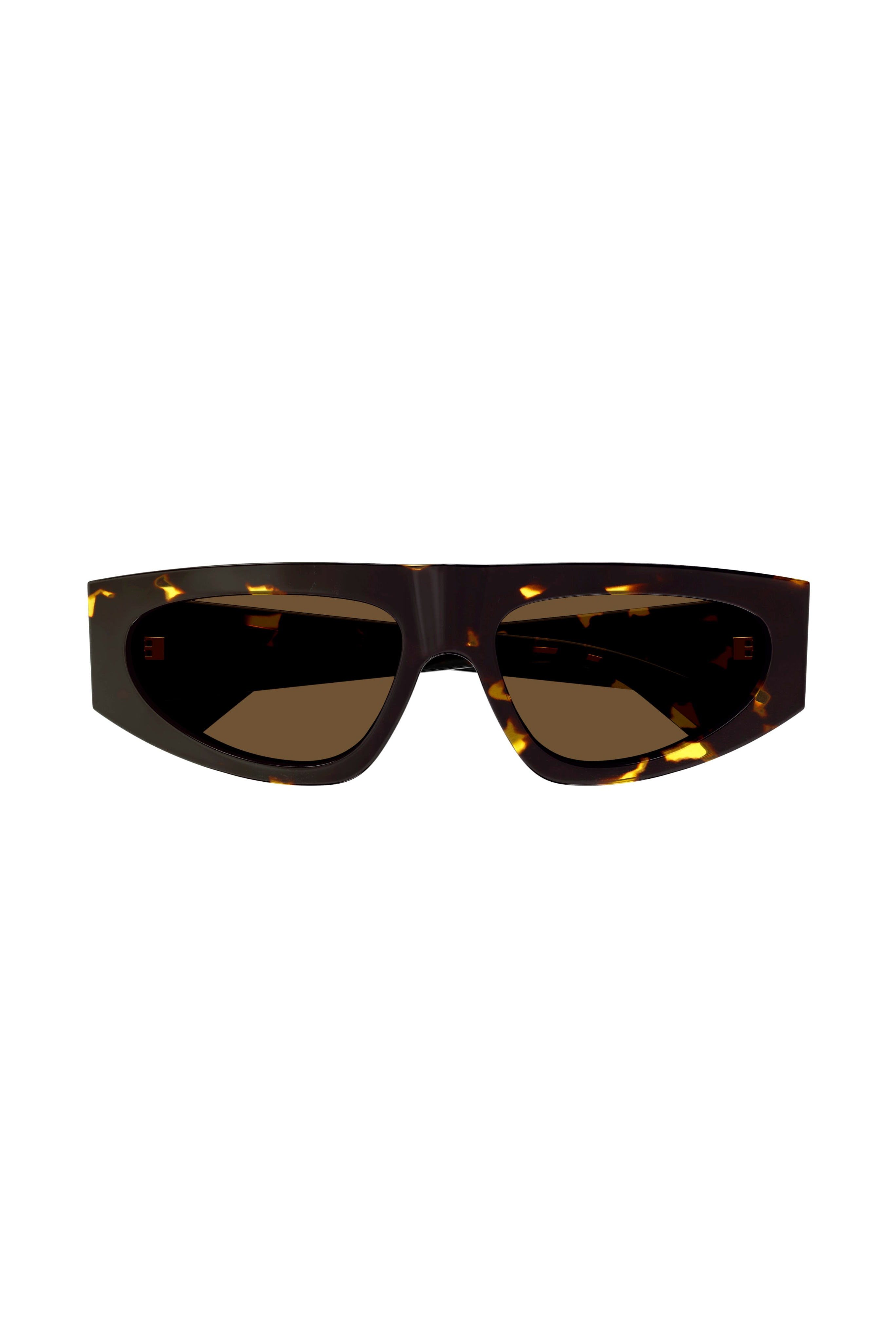 BOTTEGA VENETA Geometric Frame Sunglasses in Spotted Havana