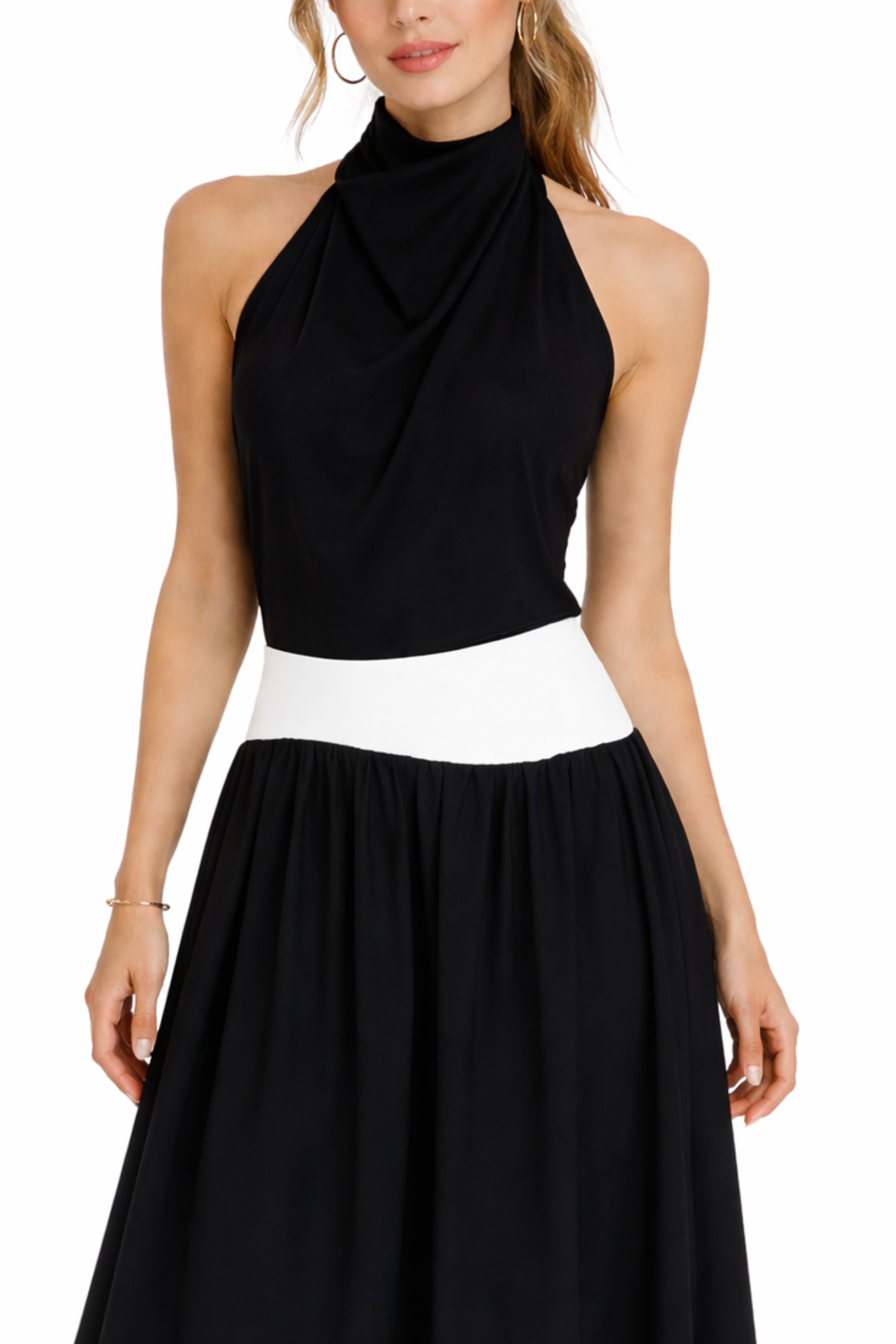 Crepe Scarf Top in Black