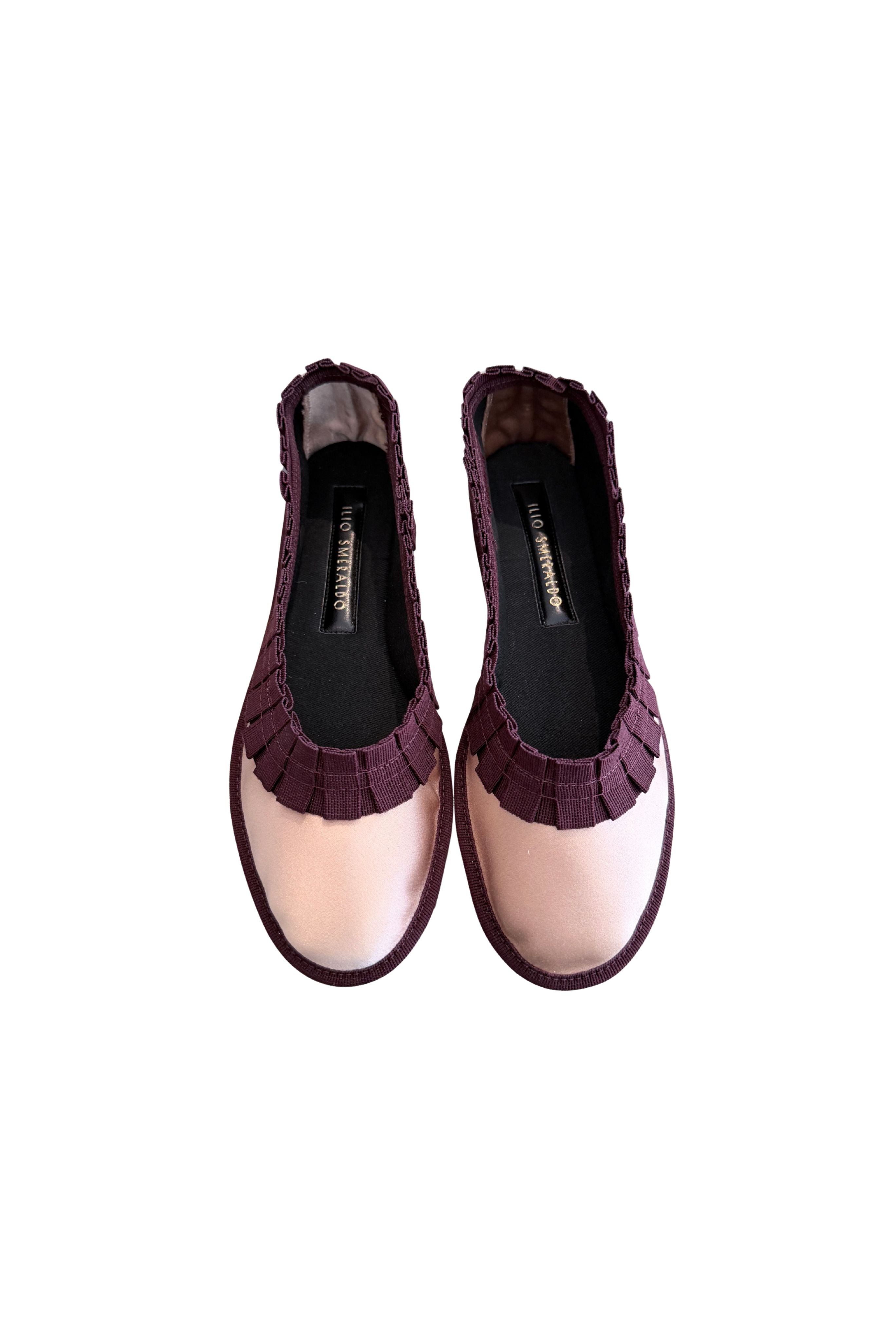 Marta 4 Flat - Nude/Bordeaux