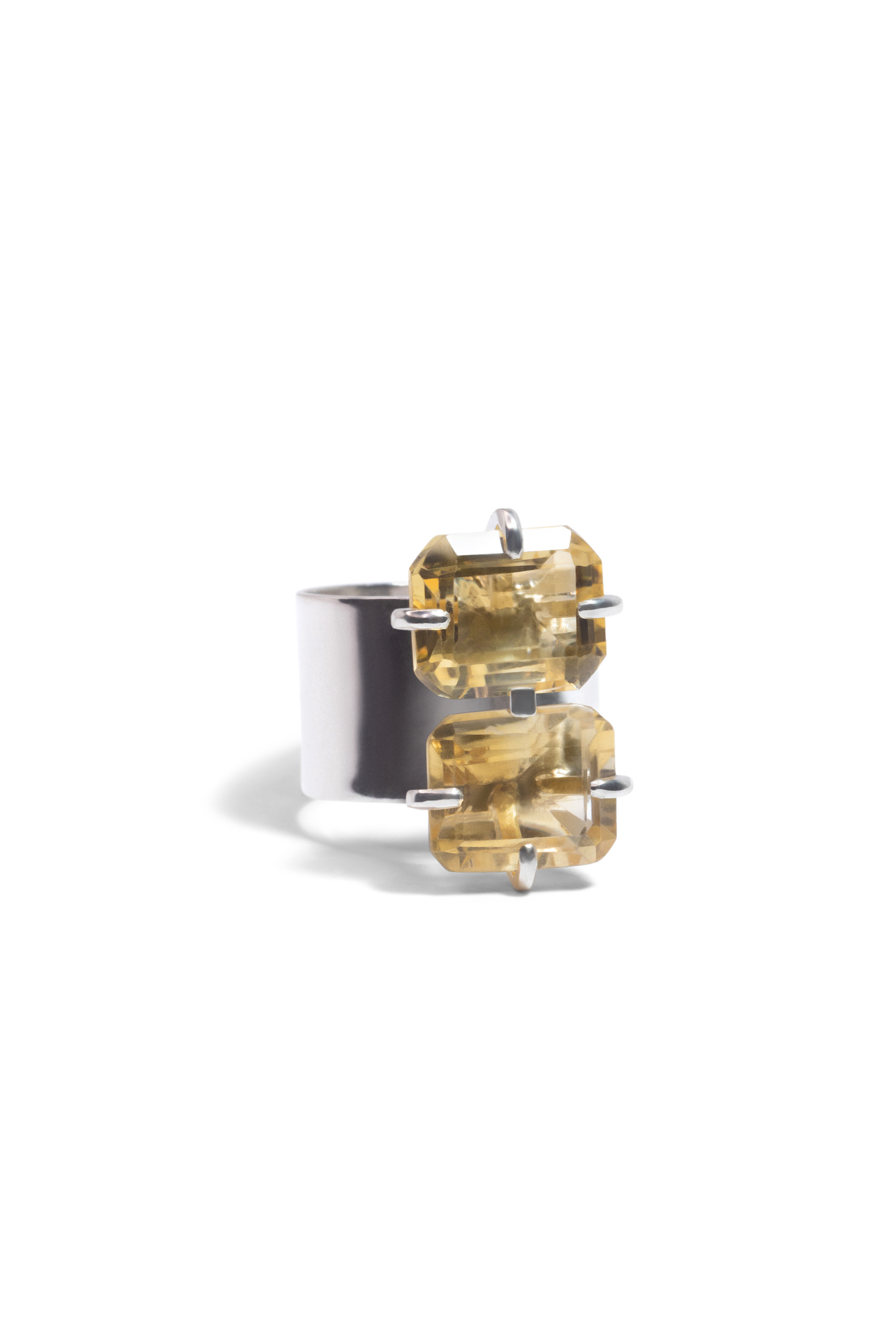 Double Citrine Ring