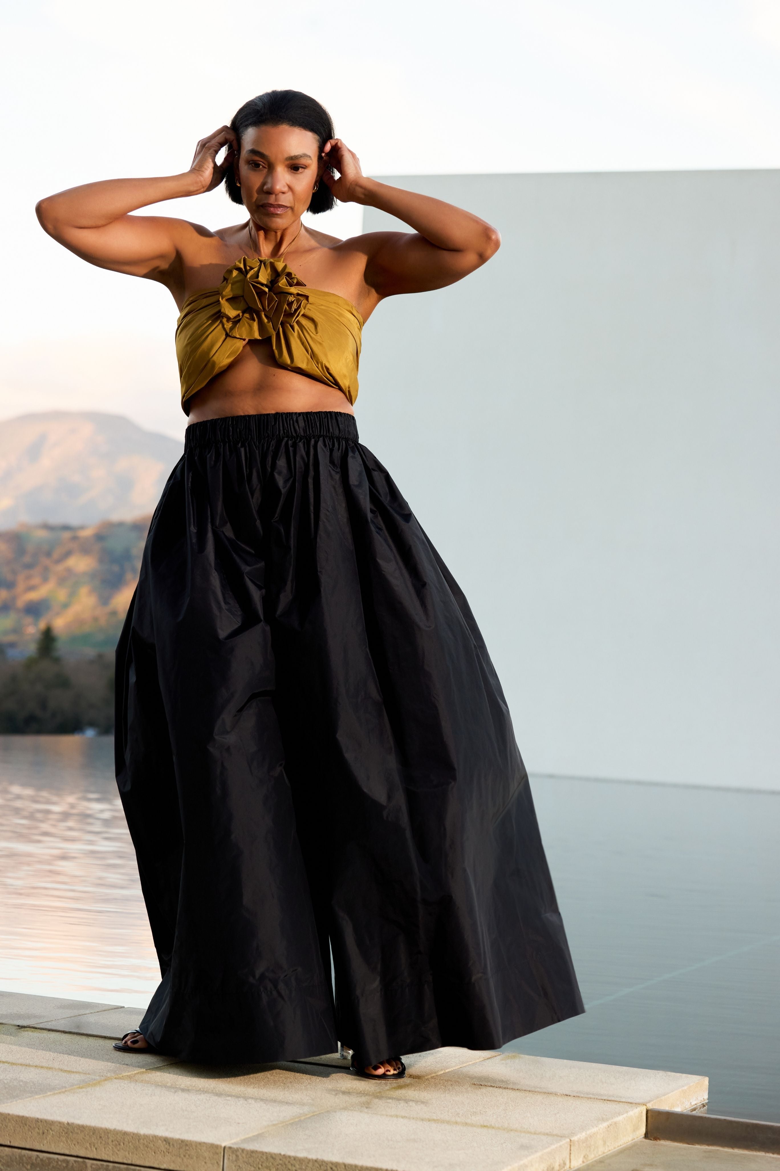 Taffetas Palazzo Trousers